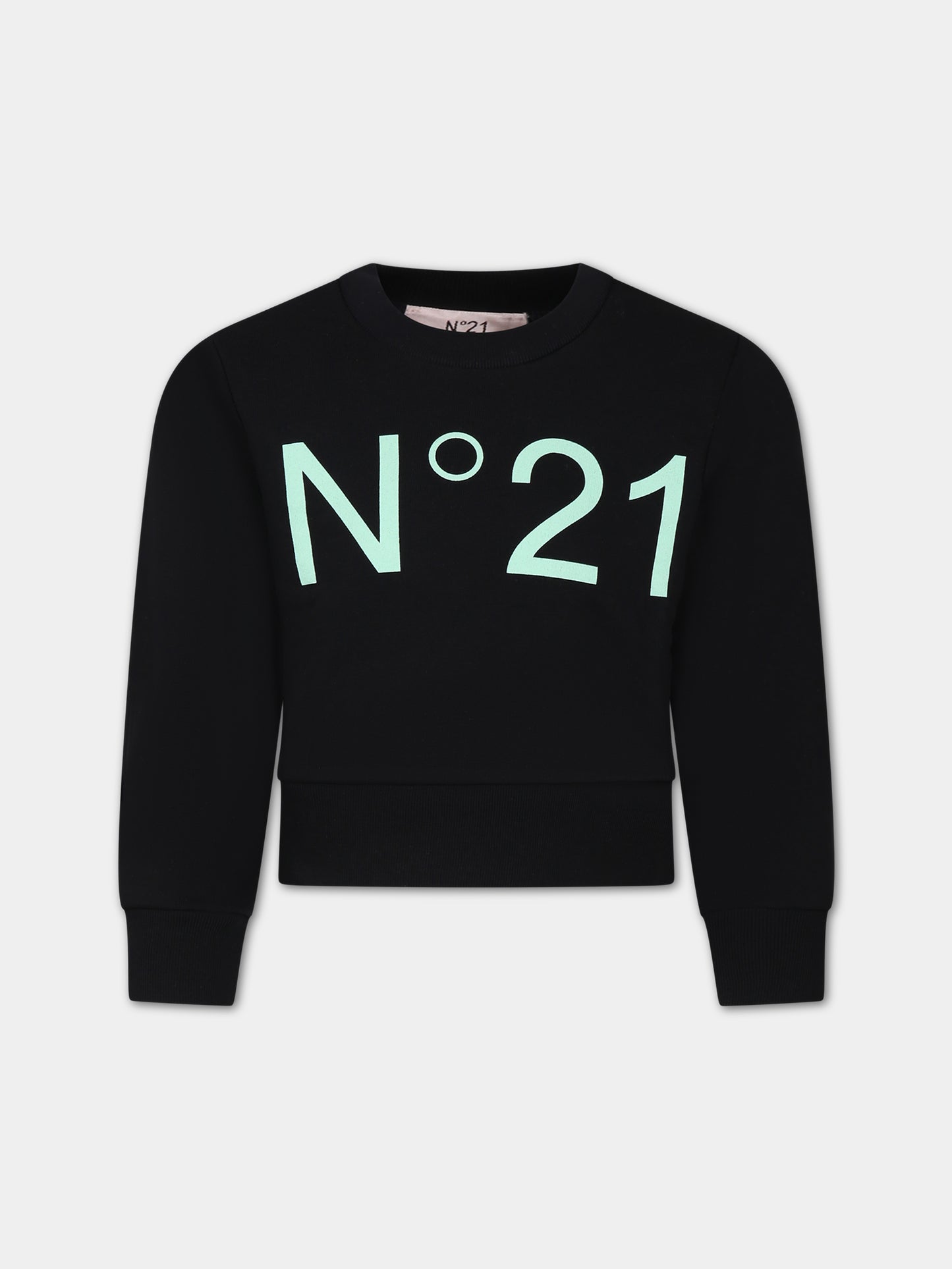 Felpa nera per bambina,N°21 Kids,N21574 N0154 0N900