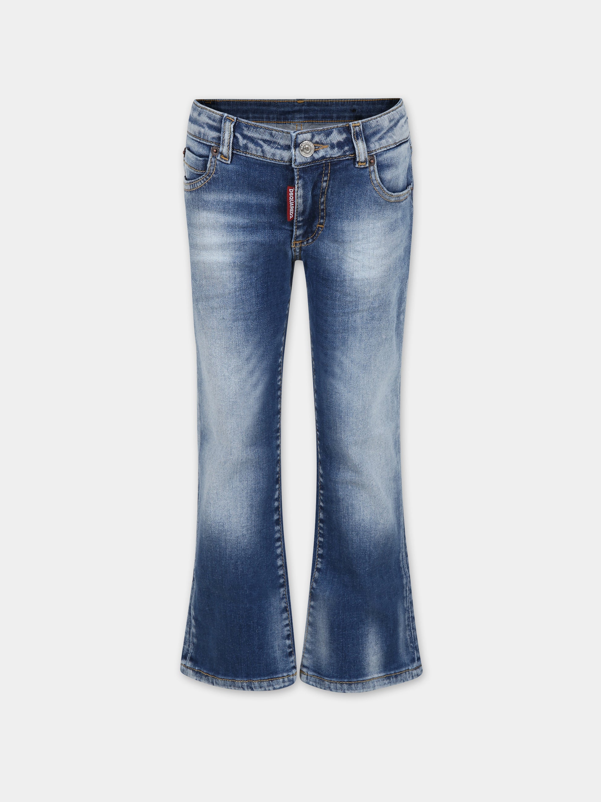 Jeans blu per bambina con logo,Dsquared2,DQ0921 D0A2K DQ01