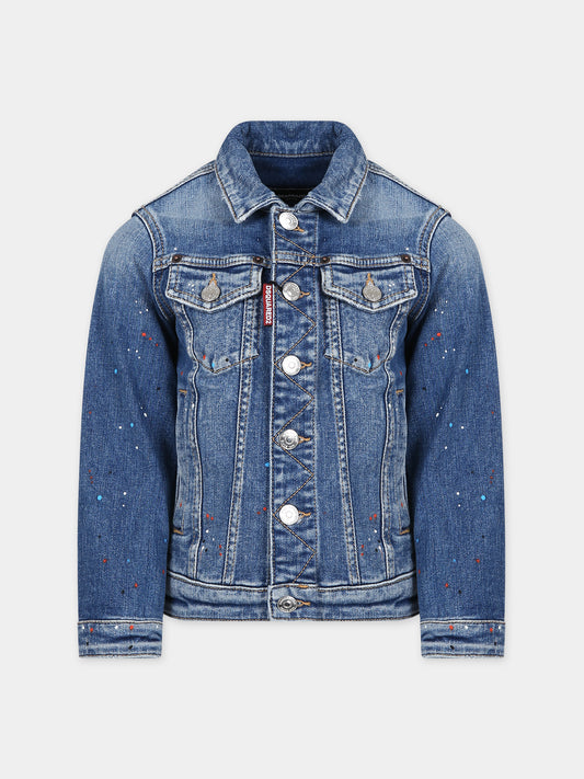 Giubbotto denim per bambino,Dsquared2,DQ0395 D0A2M DQ01