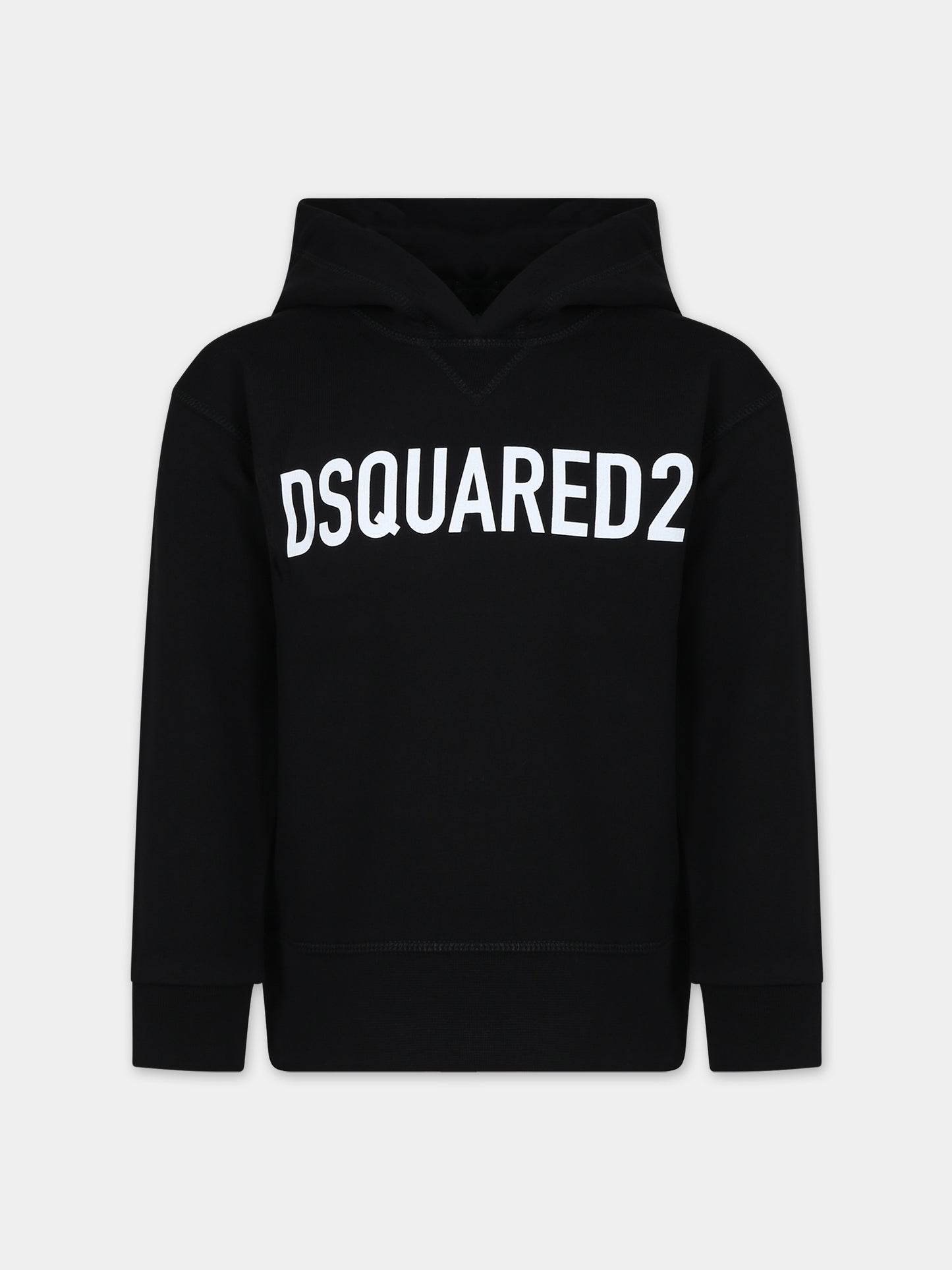 Felpa nera per bambino con logo,Dsquared2,DQ1782 D0A4D DQ900