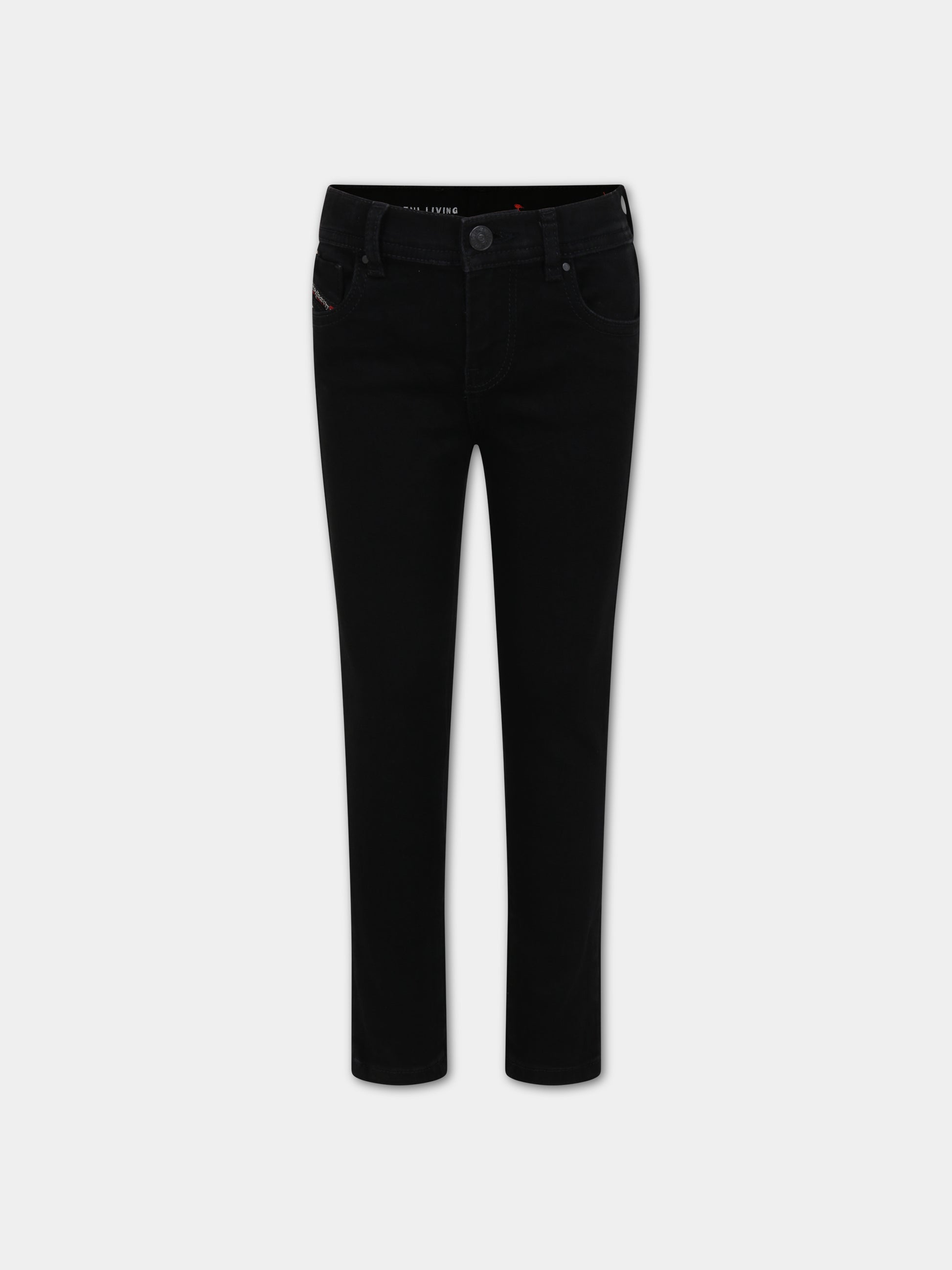Jeans neri per bambina con logo,Diesel,J00813 KXBB1 K02