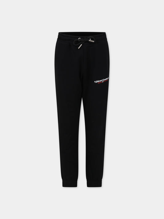 Pantaloni neri per bambino con logo,Diesel,J01095 0IAJH K900