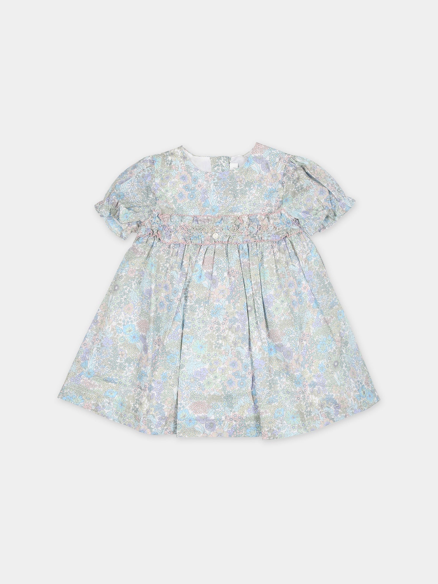 Vestito casual celeste per neonata con tessuto Liberty,Tartine Et Chocolat,TY30010 50