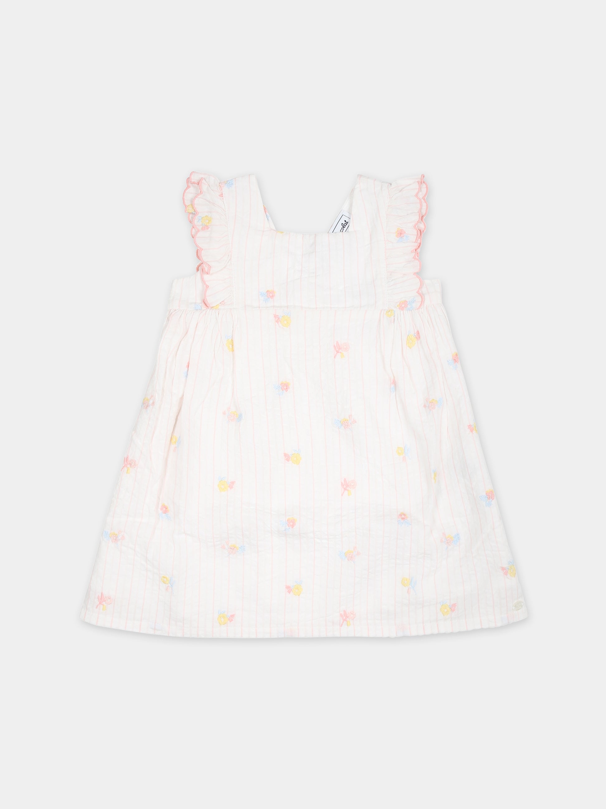 Vestito casual bianco per neonata,Tartine Et Chocolat,TY30091 01