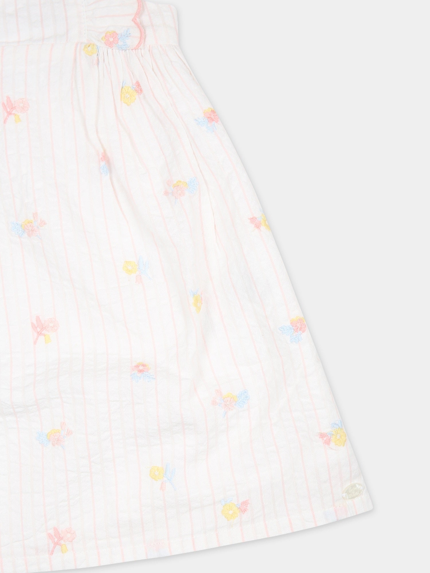 Vestito casual bianco per neonata,Tartine Et Chocolat,TY30091 01