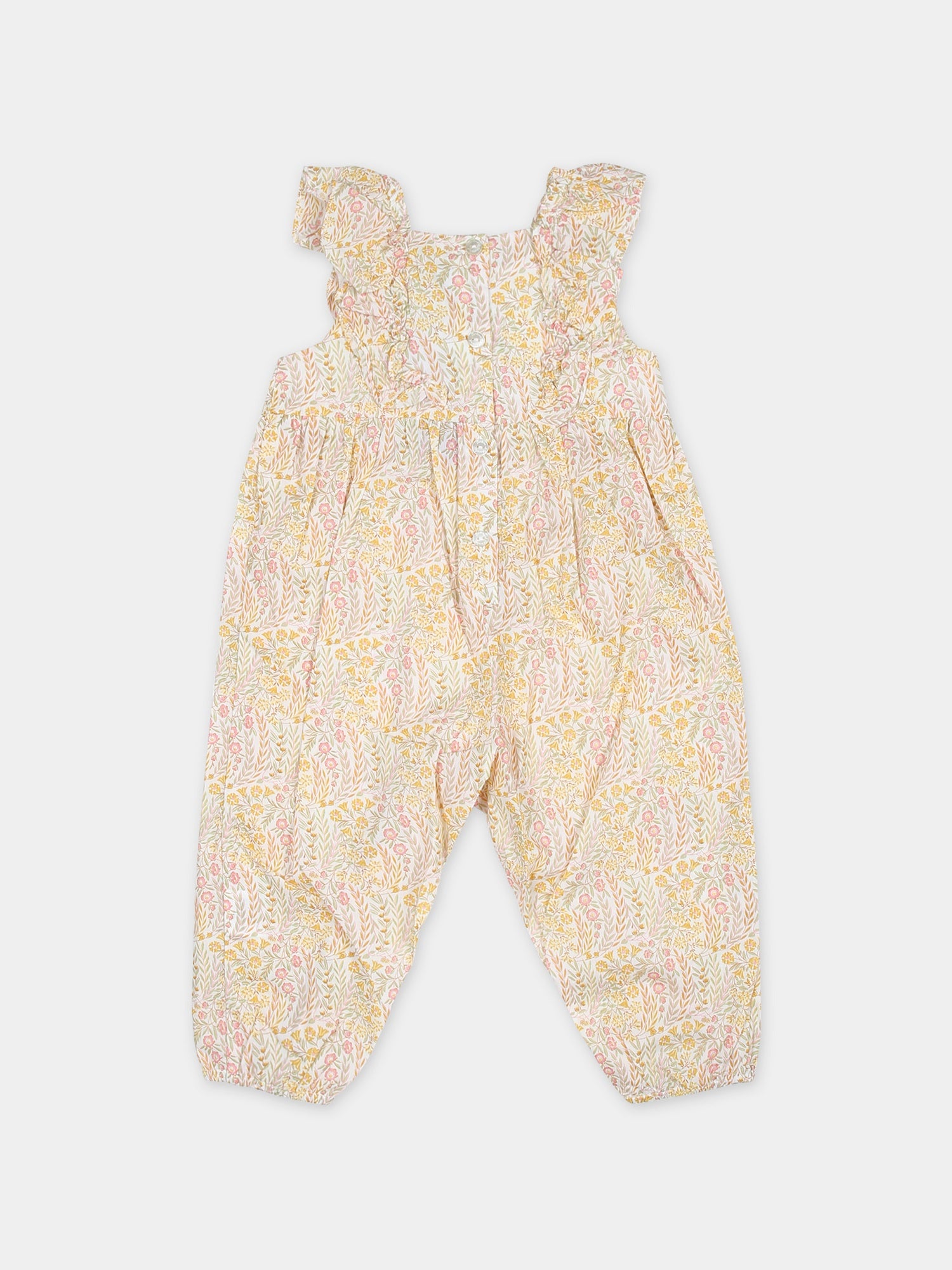 Salopette avorio per neonata con tessuto Liberty,Tartine Et Chocolat,TY32001 32