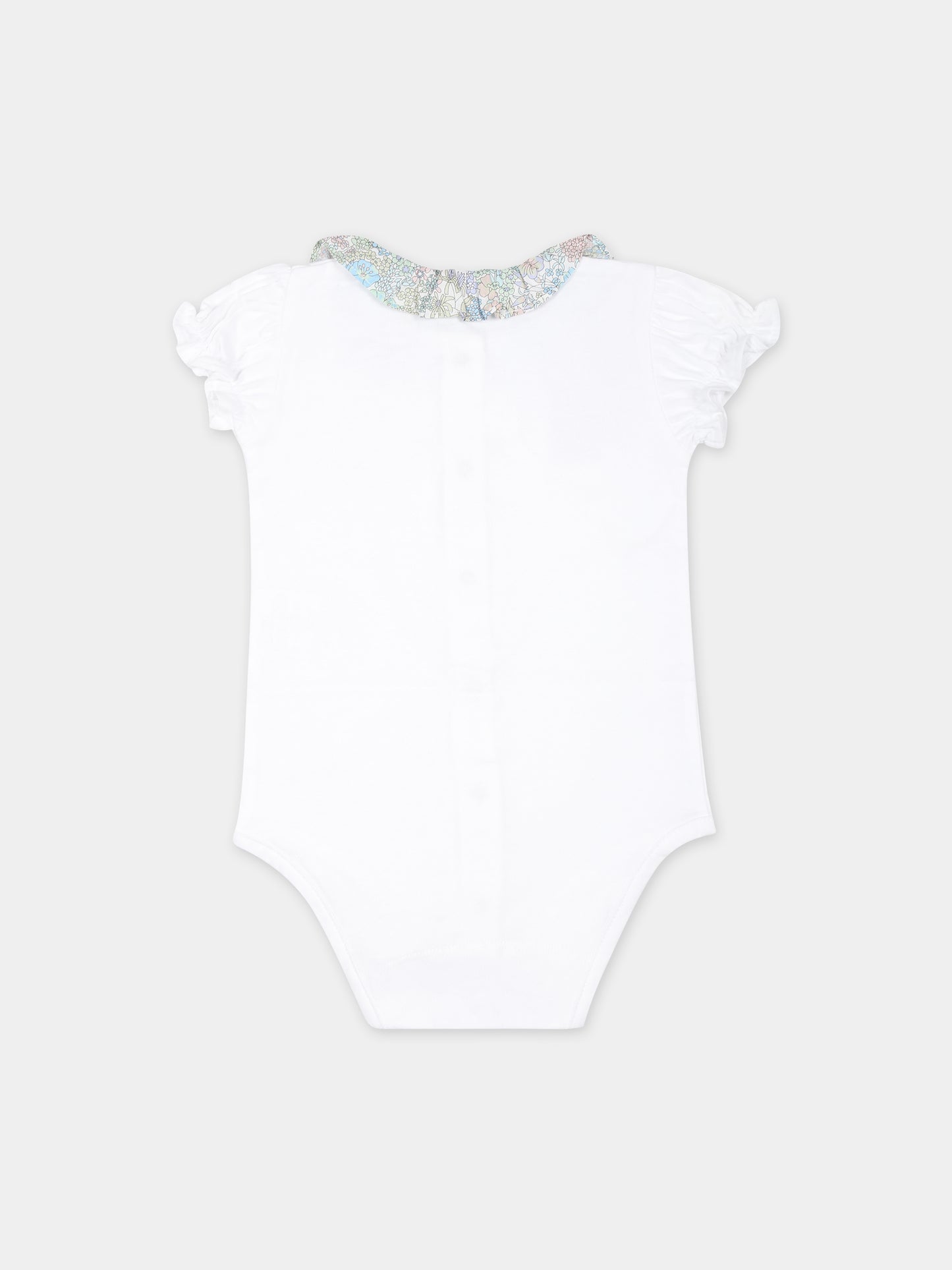 Body bianco per neonata con tessuto Liberty,Tartine Et Chocolat,TY11000 01