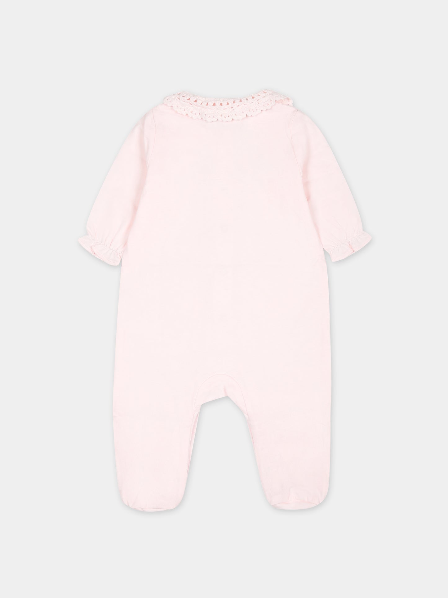 Tutina rosa per neonata con pizzo macramè,Tartine Et Chocolat,TY54140 31