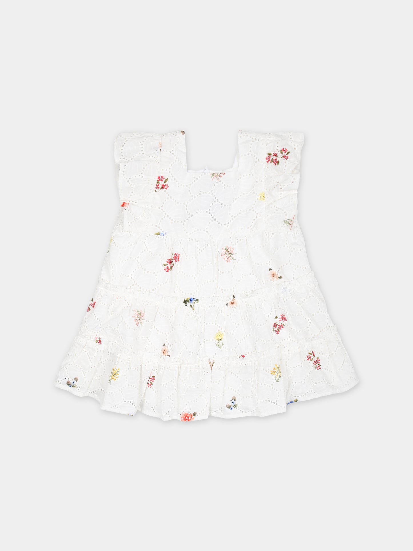 Vestito casual bianco per neonata,Tartine Et Chocolat,TY30061 01