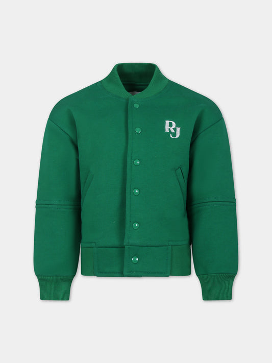 Bomber verde per bambini con logo,Romy June,0006 01 7001 700 F23