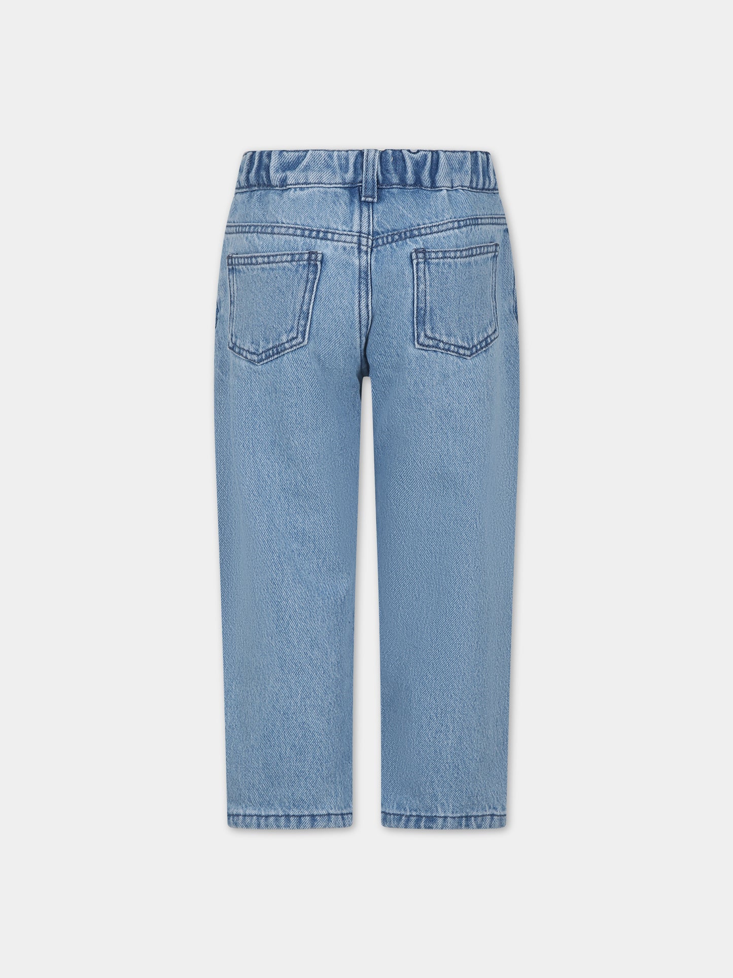 Jeans in denim per bambina con fiori ricamati,Romy June,0011 01 6000 904 F23