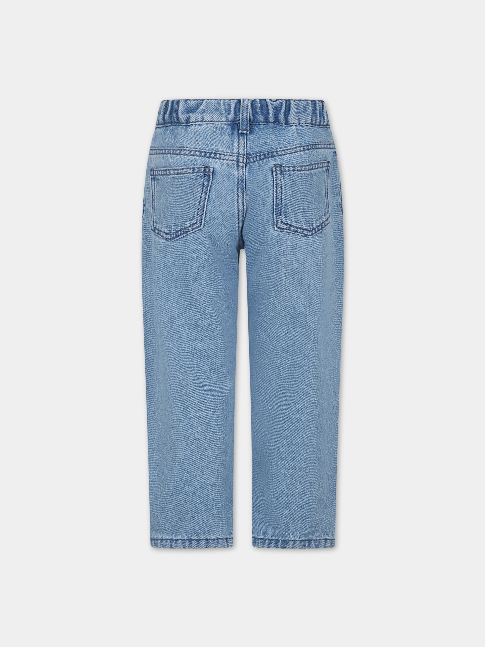 Jeans in denim per bambina con fiori ricamati,Romy June,0011 01 6000 904 F23