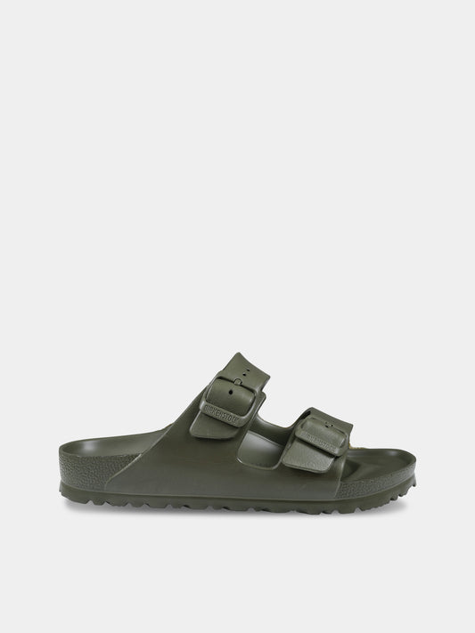 Ciabatte verdi Arizona Eva per bambini con logo,Birkenstock,1019152 KHAKI