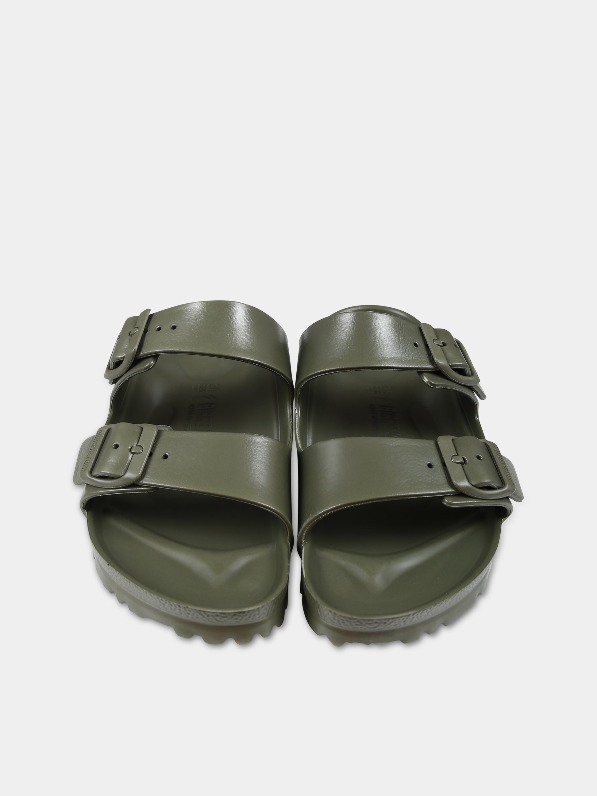 Ciabatte verdi Arizona Eva per bambini con logo,Birkenstock,1019152 KHAKI