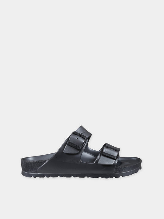 Ciabatte nere Arizona Eva per bambini con logo,Birkenstock,1001498 METALLIC ANTHRACITE