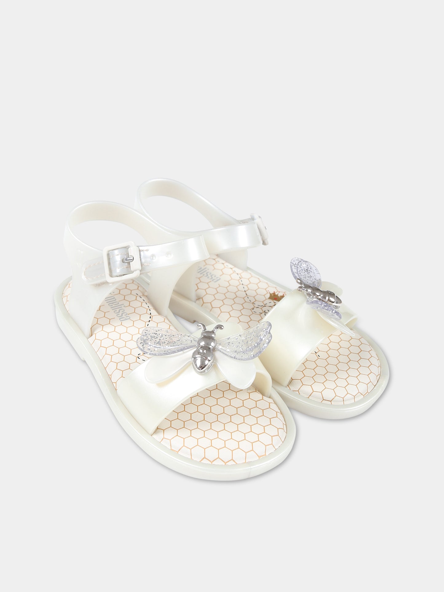 Sandali bianchi per bambina con farfalla,Mini Melissa,33873 AK307 05449