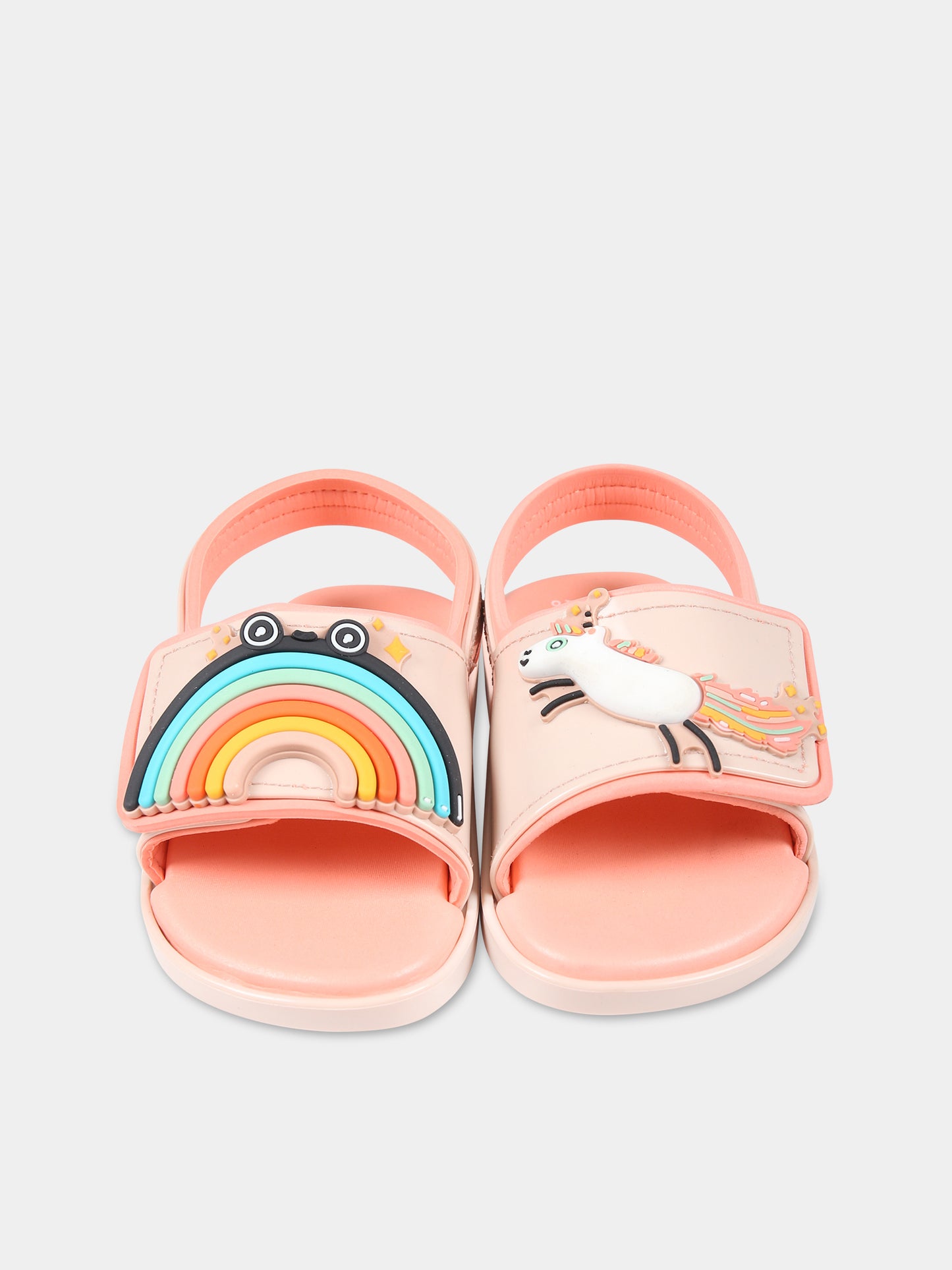 Sandali rosa per bambina con arcobaleno e unicorno,Mini Melissa,33832 AK320 06411