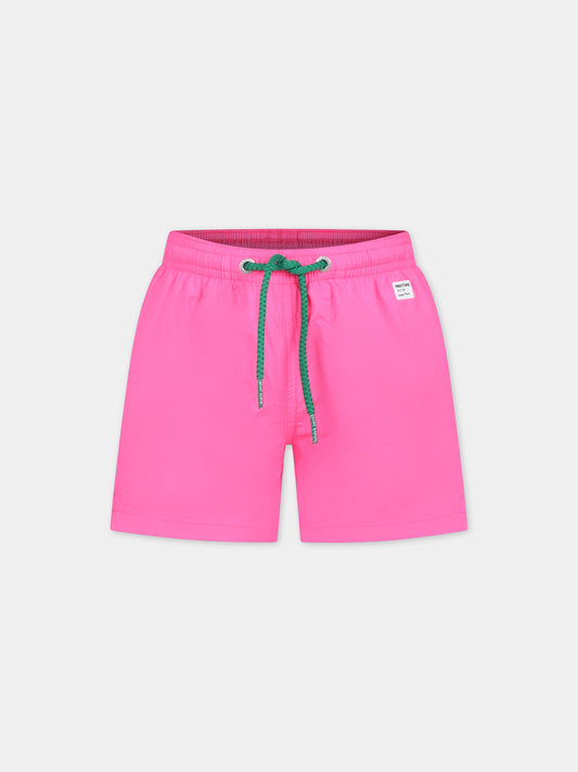 Boxer mare fucsia per bambino con logo,Mc2 Saint Barth,JEA0012 01148F