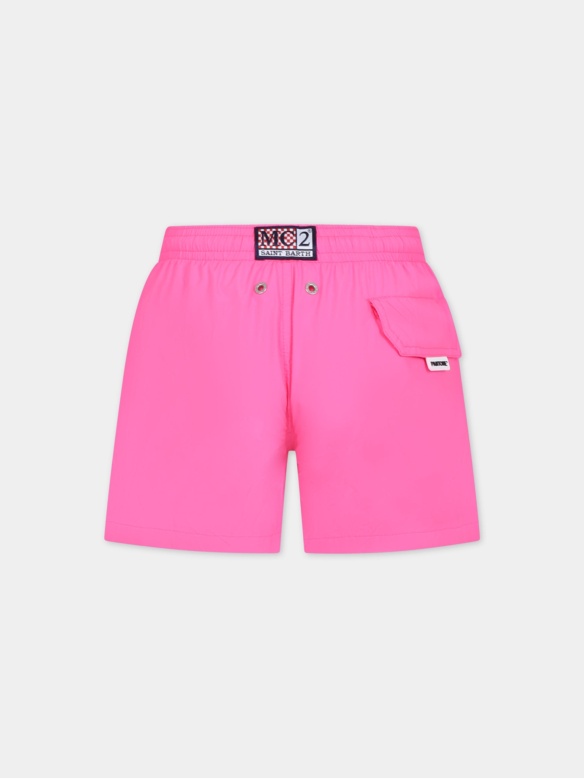 Boxer mare fucsia per bambino con logo,Mc2 Saint Barth,JEA0012 01148F