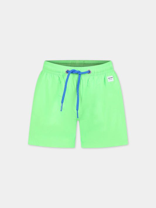 Boxer mare verde per bambino con logo,Mc2 Saint Barth,JEA0012 00119F