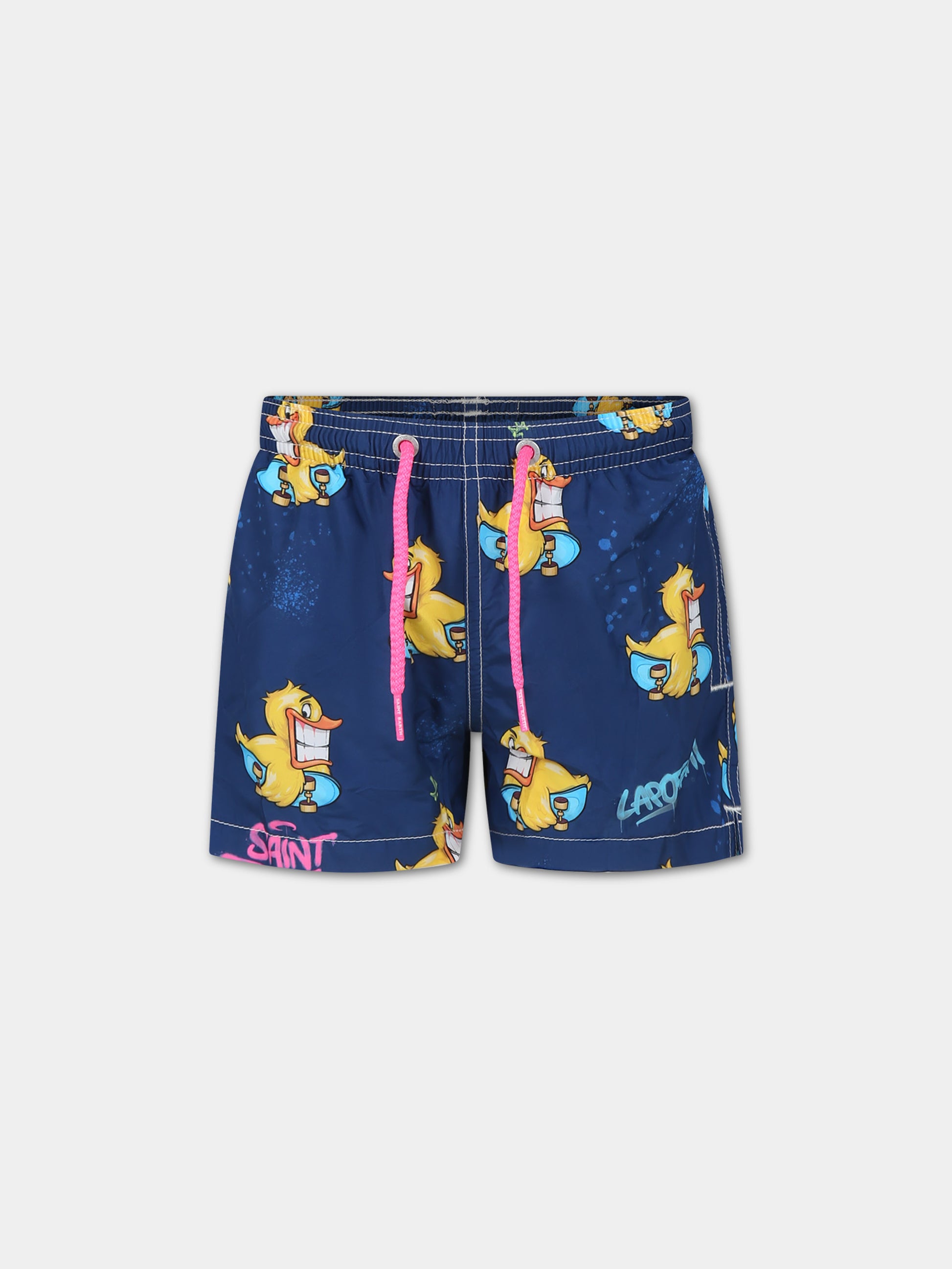 Boxer mare blu per bambino con stampa Ducky,Mc2 Saint Barth,JEA0004 03152F