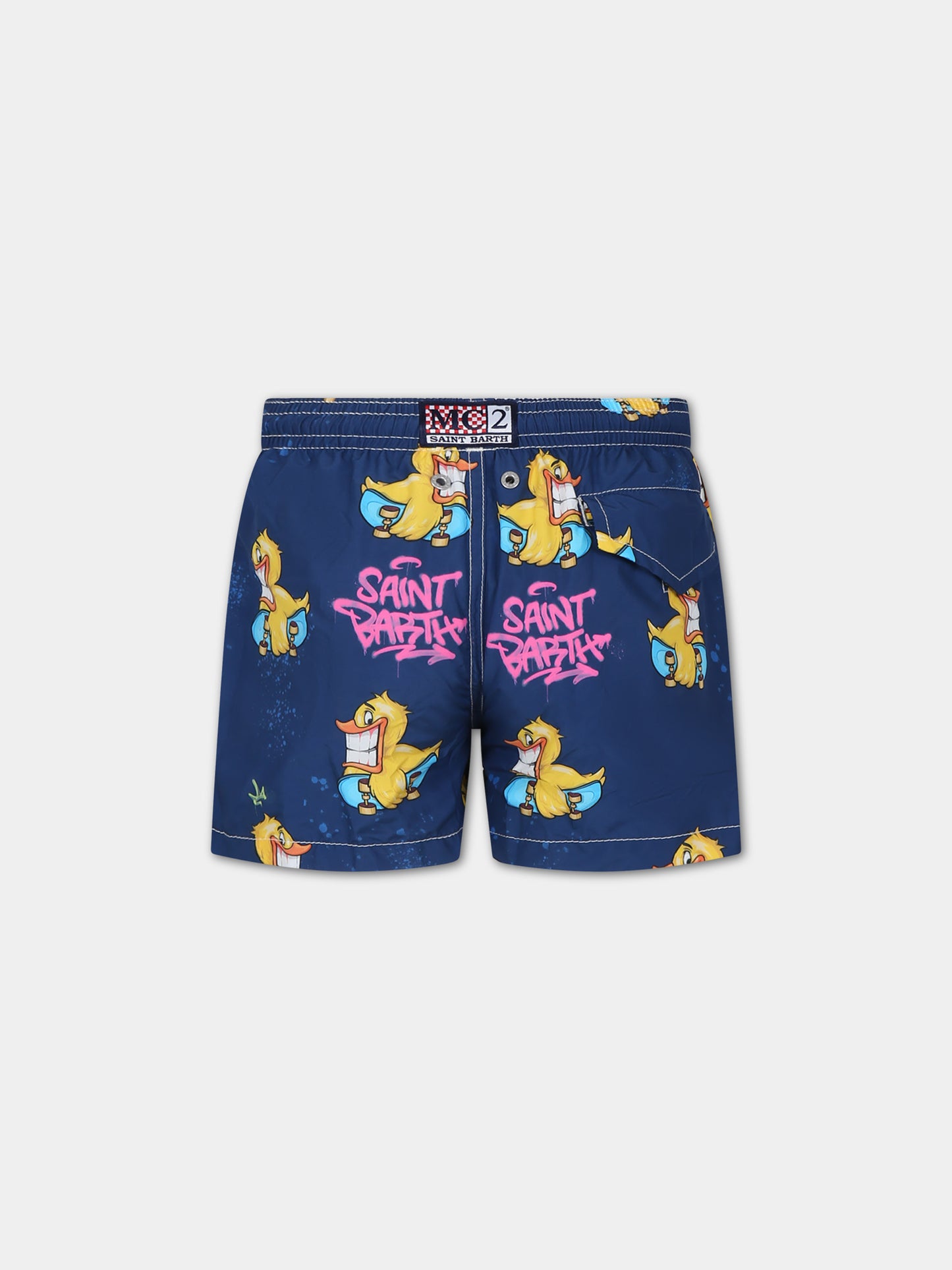 Boxer mare blu per bambino con stampa Ducky,Mc2 Saint Barth,JEA0004 03152F