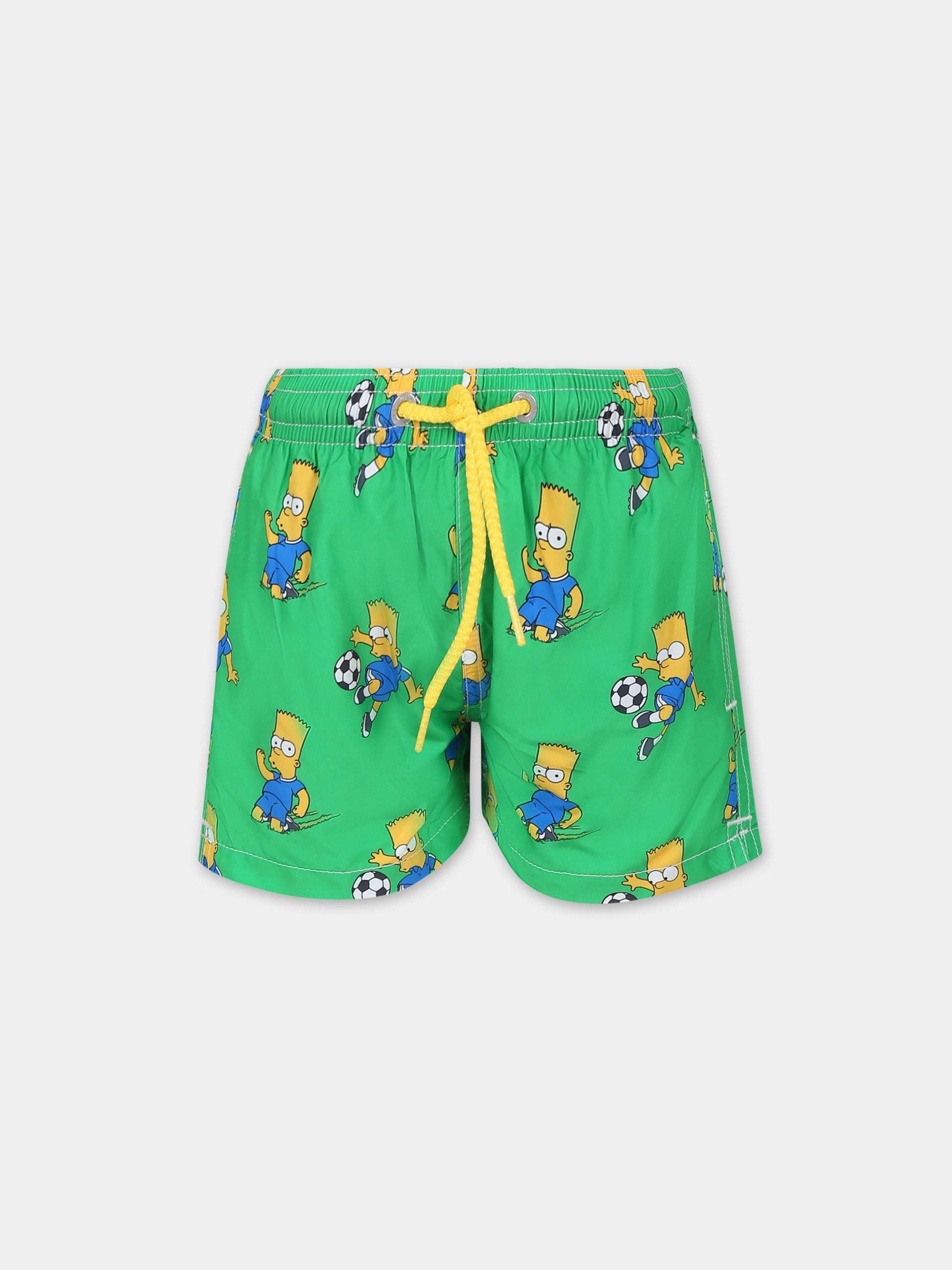 Boxer mare verde per bambino con stampa Bart Simpson,Mc2 Saint Barth,JEA0004 02680F