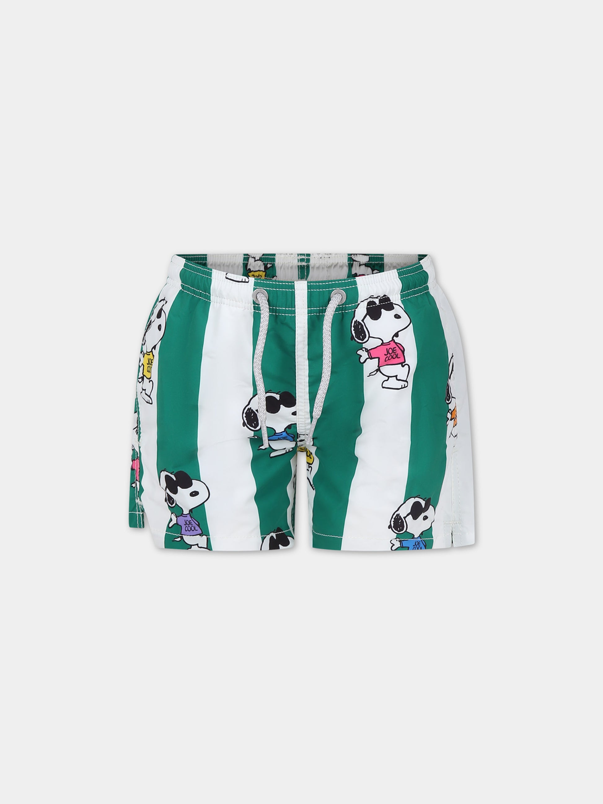 Boxer mare verde per bambino con stampa Snoopy,Mc2 Saint Barth,JEA0001 00590F