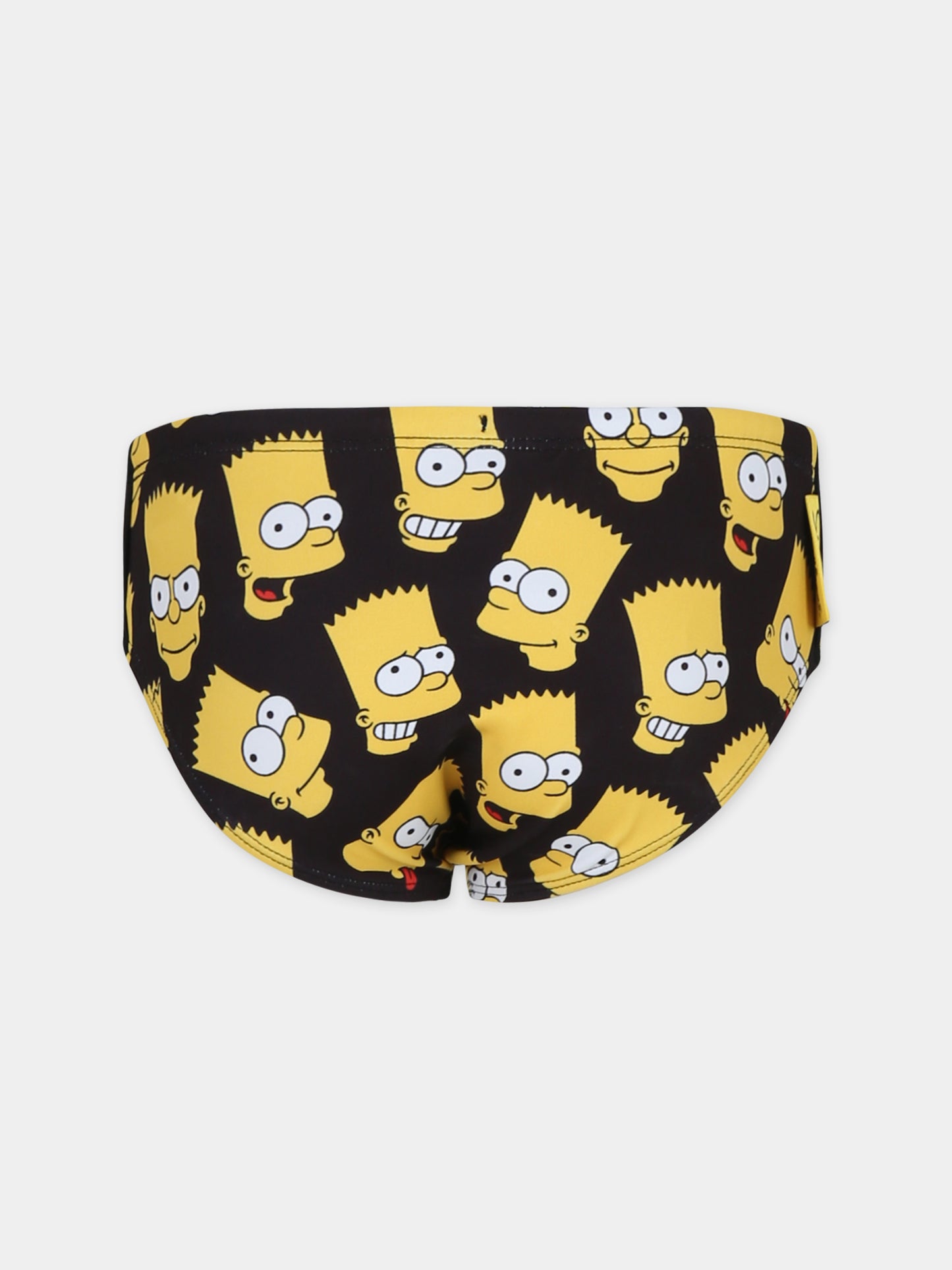 Slip mare nero per bambino con stampa Bart Simpson e logo,Mc2 Saint Barth,BIL0001 02590F