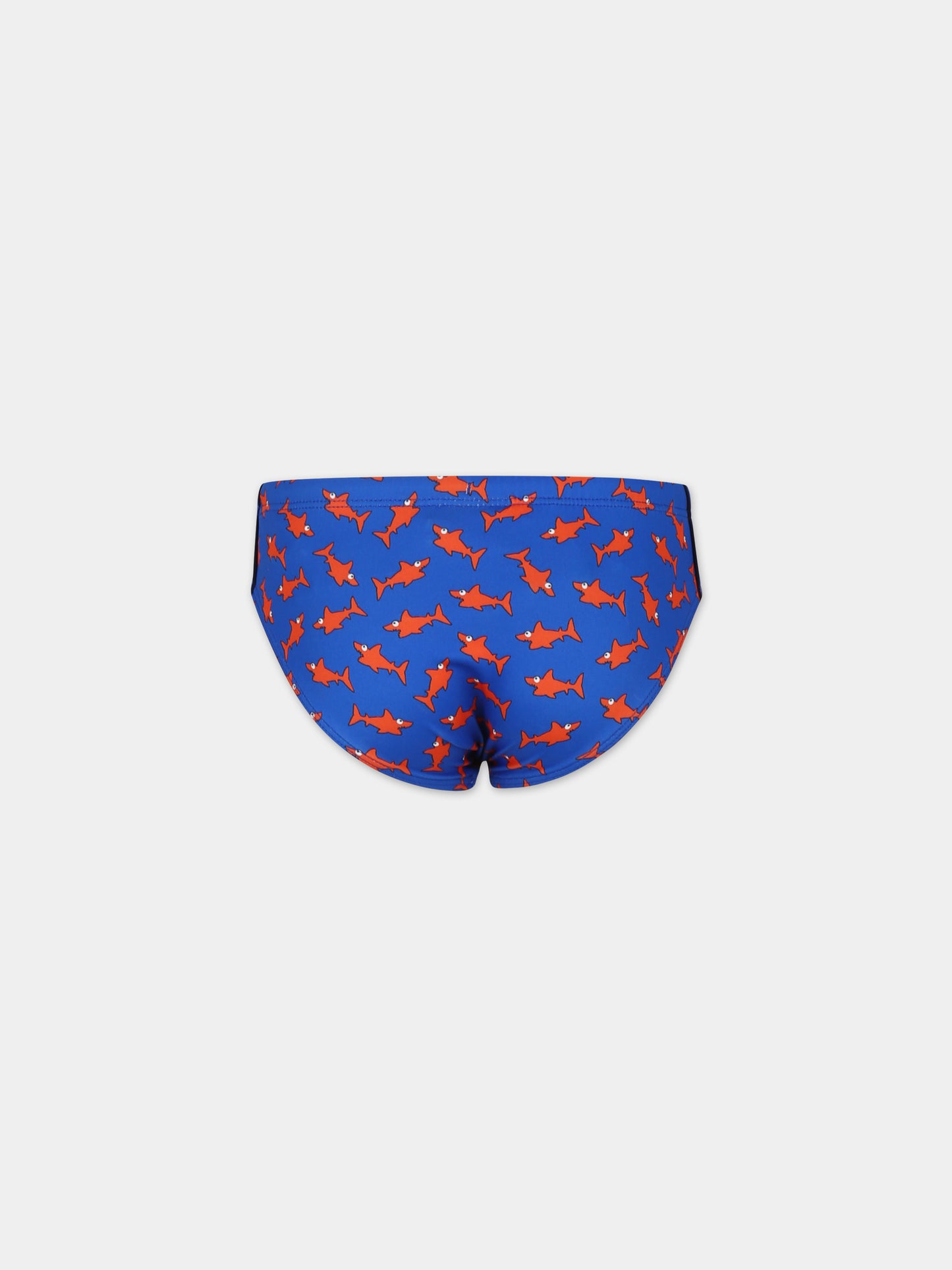 Slip mare blu per bambino con stampa squalo,Mc2 Saint Barth,BIL0001 03277F