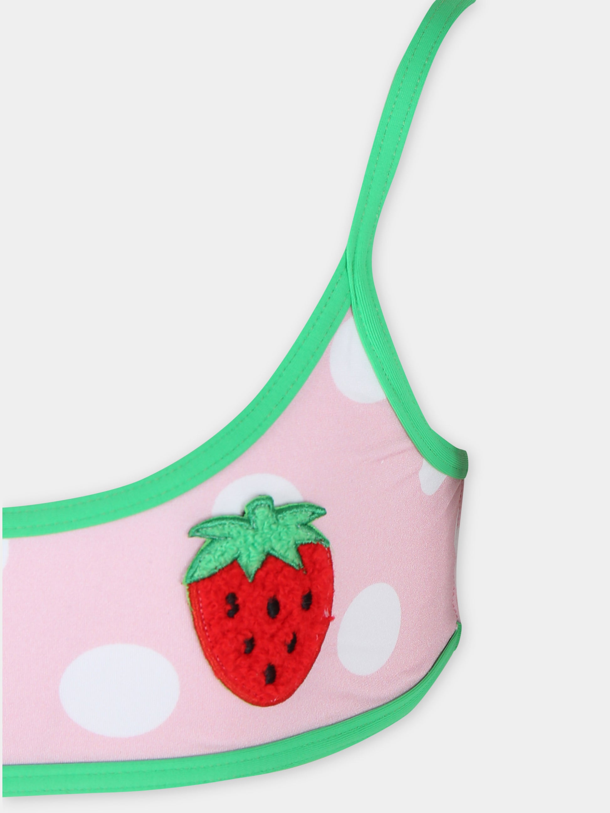 Bikini rosa per bambina con frutta e pois,Mc2 Saint Barth,JAI0002 02102F