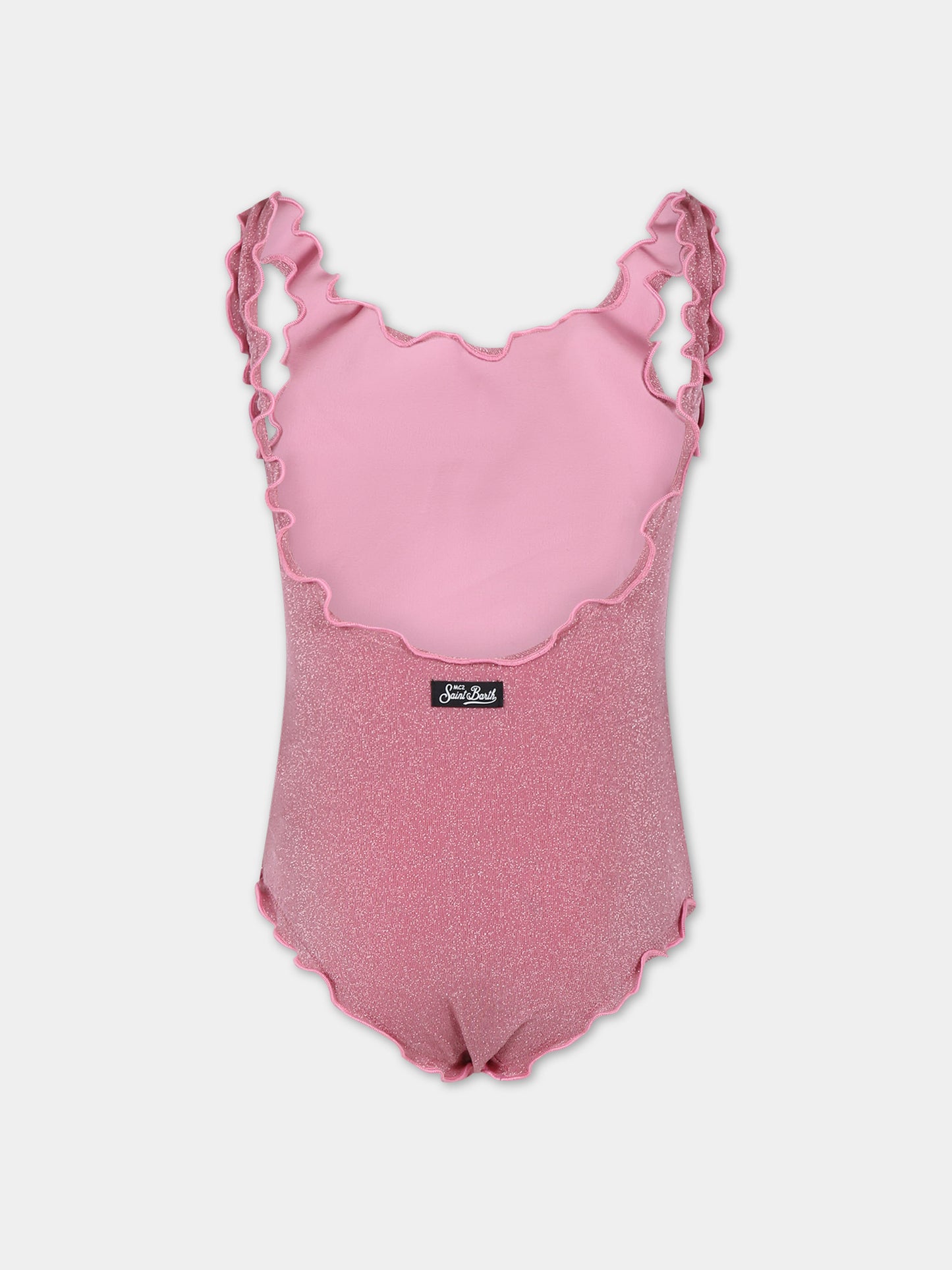 Costume intero fucsia per bambina con logo,Mc2 Saint Barth,CLIO001 00339F