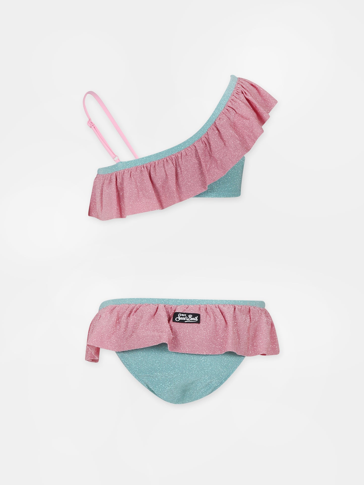 Bikini verde per bambina con logo,Mc2 Saint Barth,REY0001 01038F