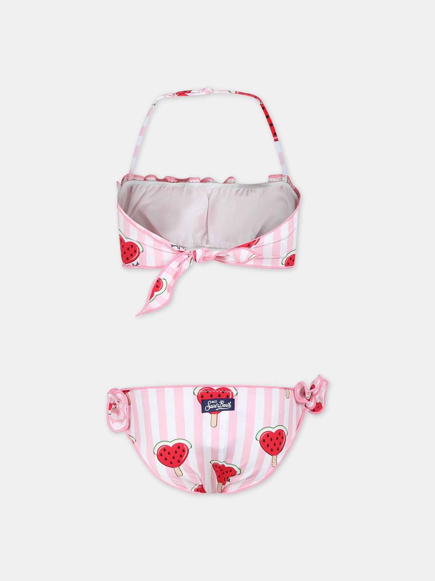 Bikini rosa per bambina con fragole e cuori,Mc2 Saint Barth,EMY0001 00726F