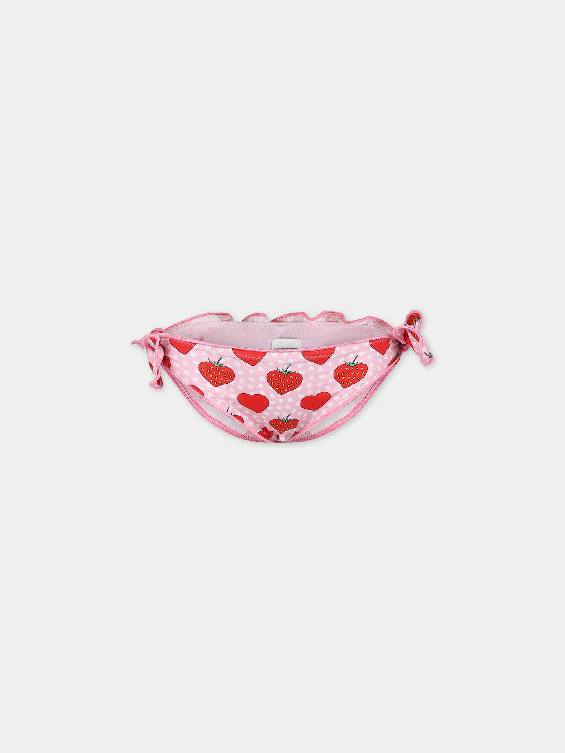 Slip mare rosa per bambina con fragole e cuori,Mc2 Saint Barth,CRIC001 00543F