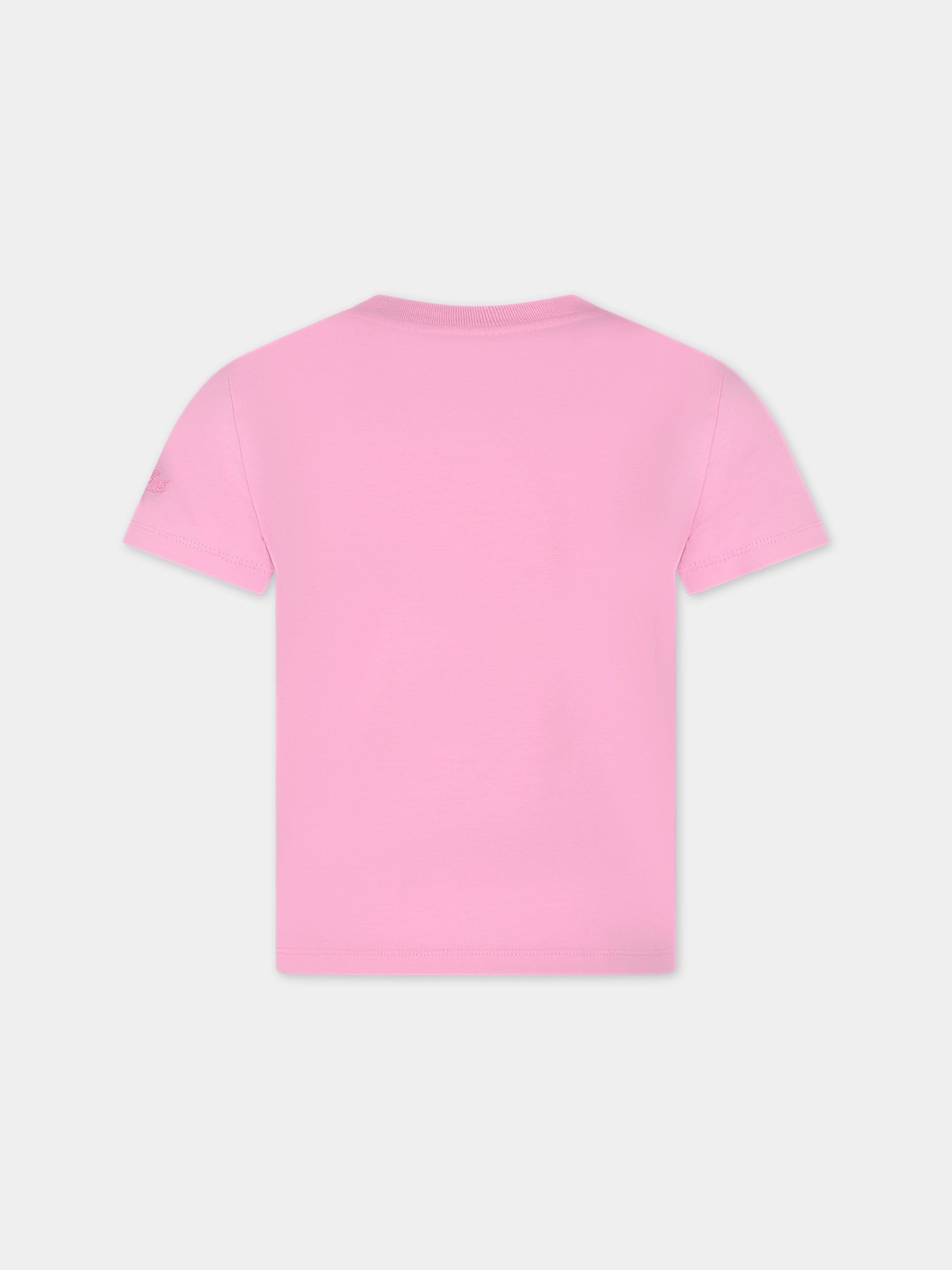 T-shirt rosa per bambina con scritta,Mc2 Saint Barth,ELLY001 03292F