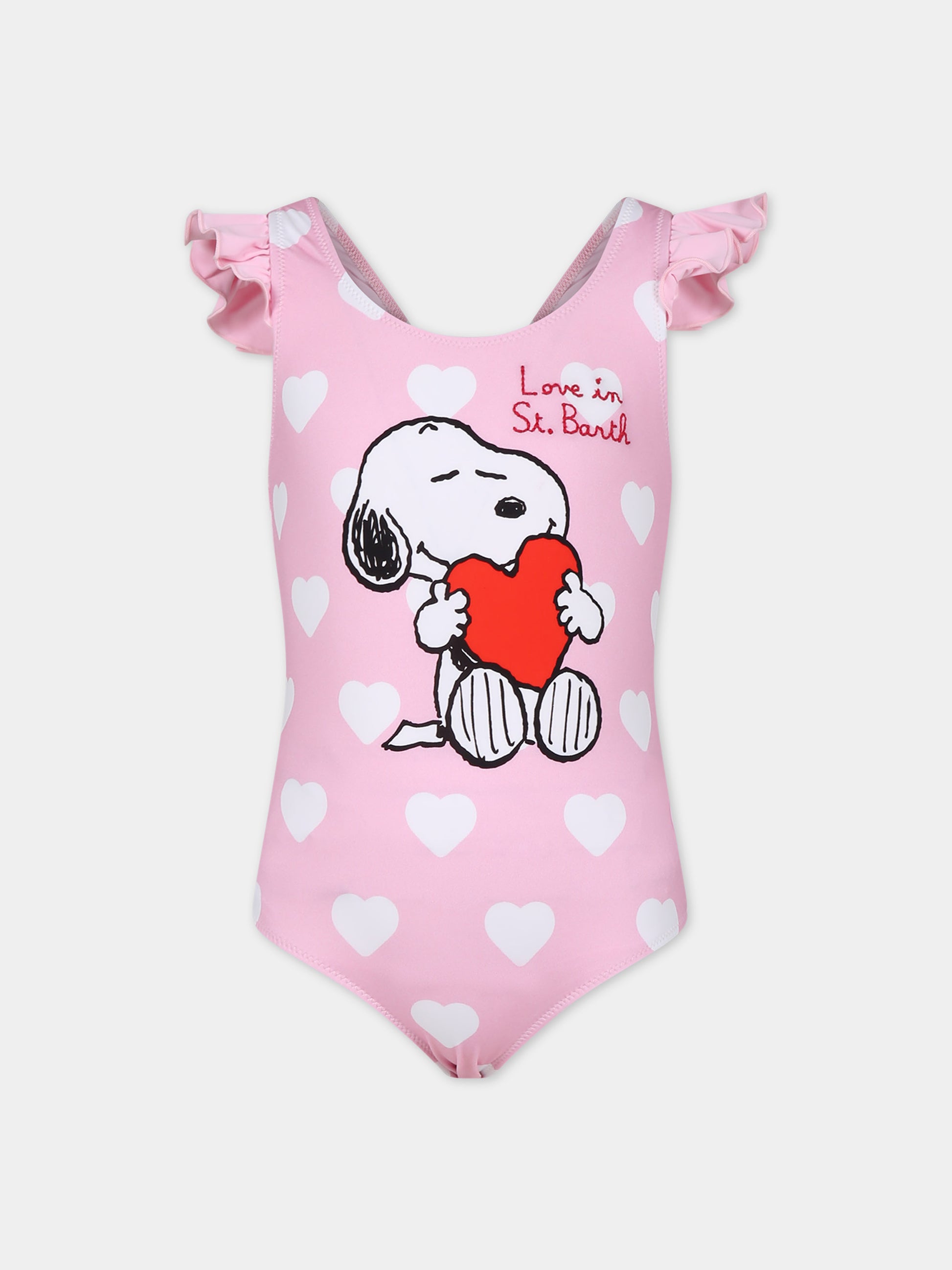 Costume intero rosa per bambina con Snoopy,Mc2 Saint Barth,CARO001 01653F