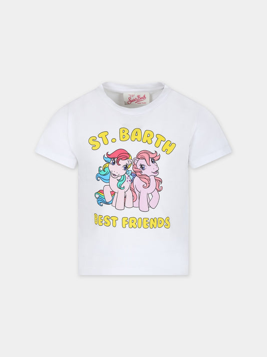 T-shirt bianca per bambina con stampa My Little Pony,Mc2 Saint Barth,ELLY001 01928F