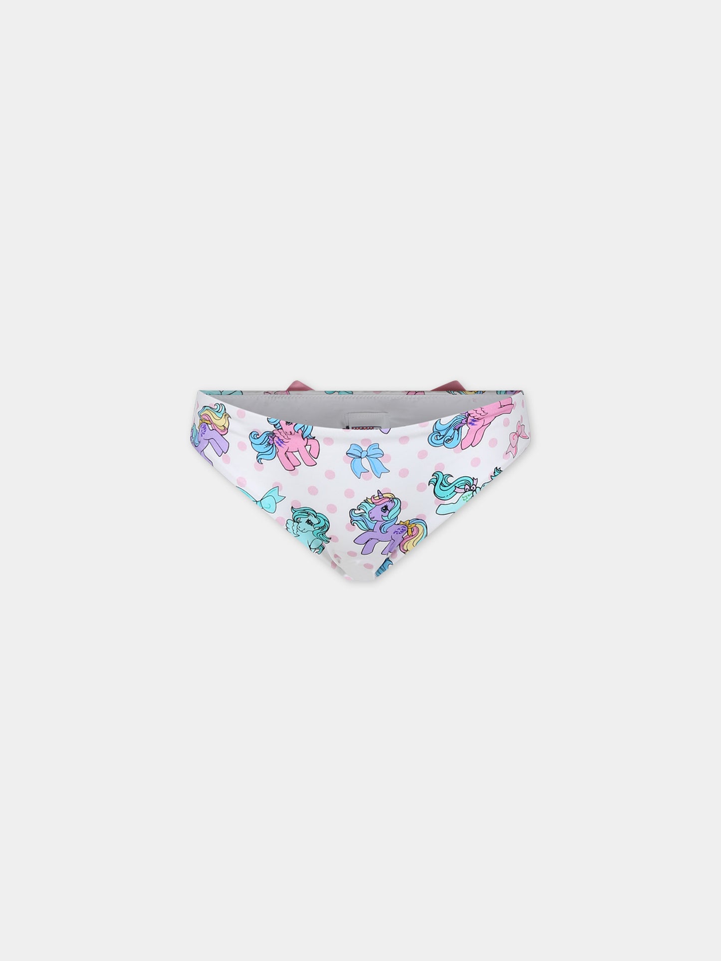 Slip mare bianco per bambina con fiocco e unicorni,Mc2 Saint Barth,MAD0001 03037F