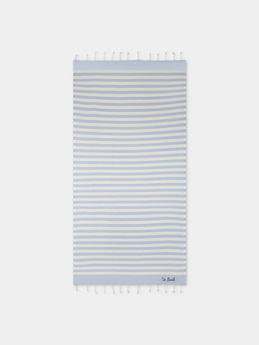 Telo mare azzurro per bambini con logo,Mc2 Saint Barth,FOUT012 03560F