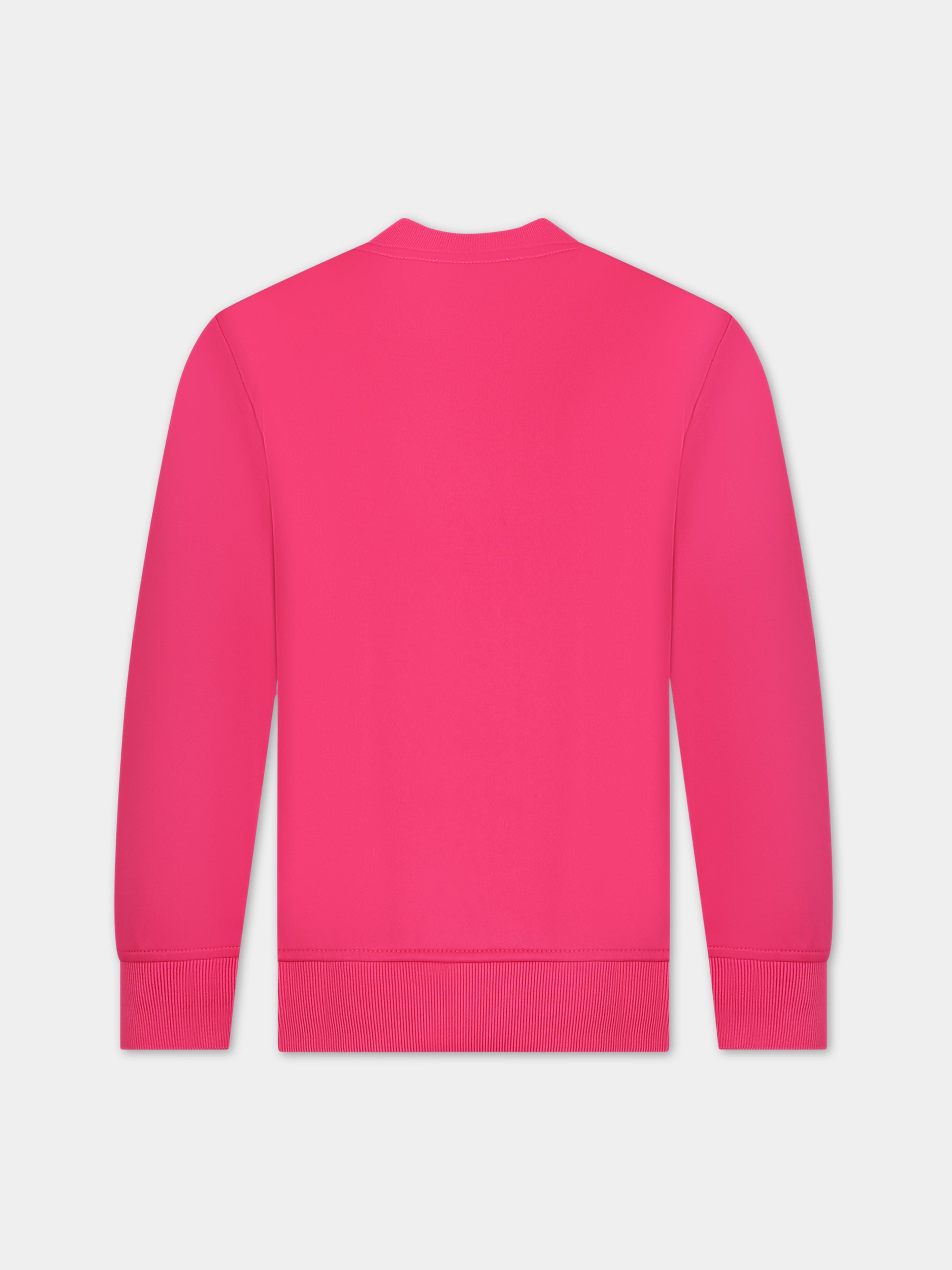 Felpa fucsia per bambina con Teddy Bear e logo,Moschino Kids,HSF05R LDA40 51105