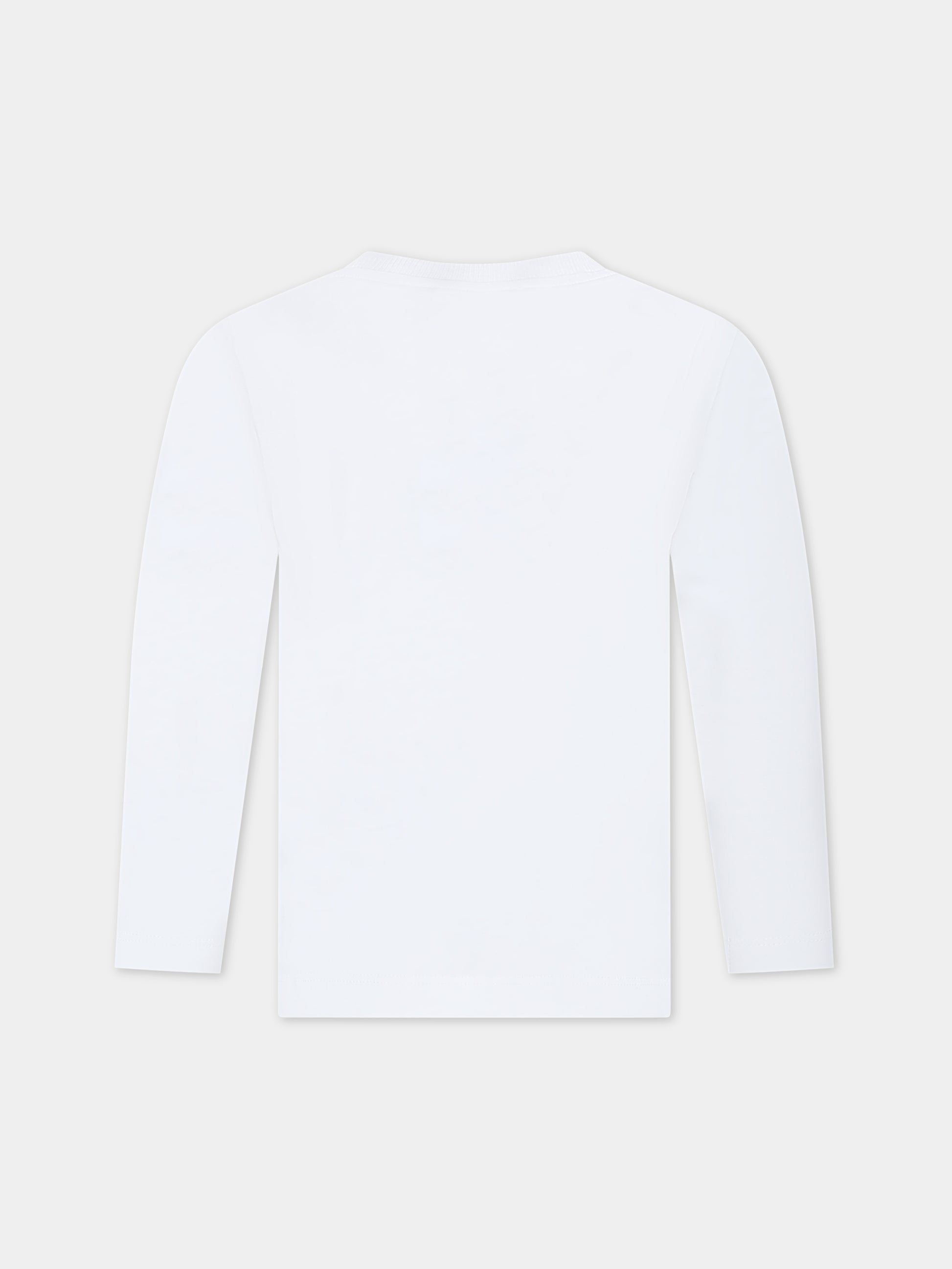 T-shirt bianca per bambini con Teddy Bear e logo,Moschino Kids,HMO00J LAA23 10101