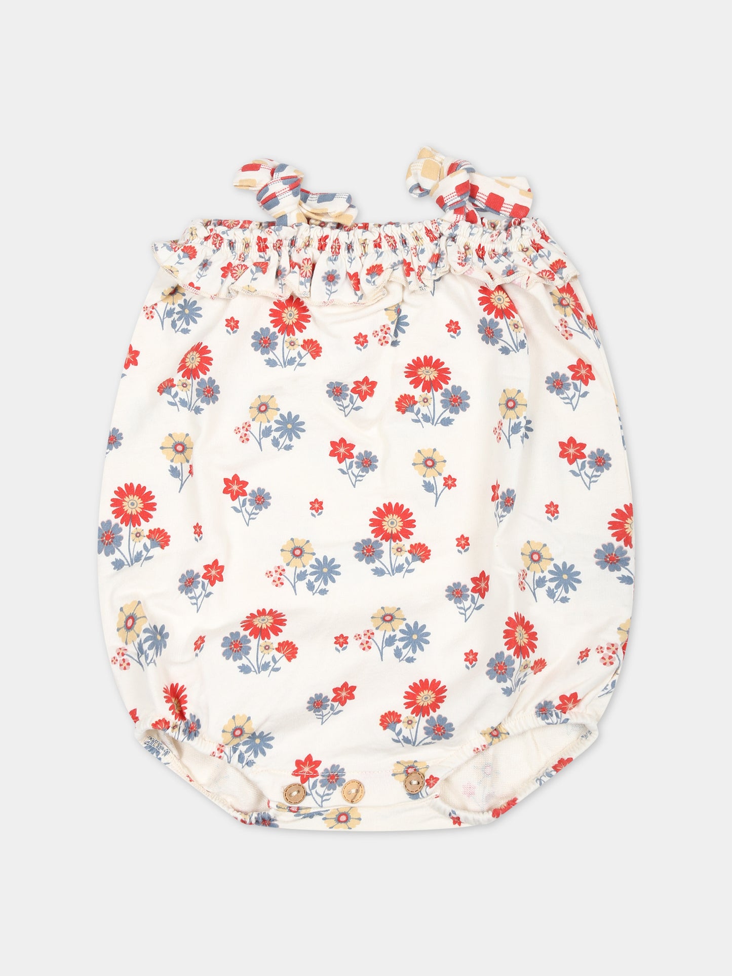 Pagliaccetto avorio per neonata con stampa fiori,Coco Au Lait,16COCO S045