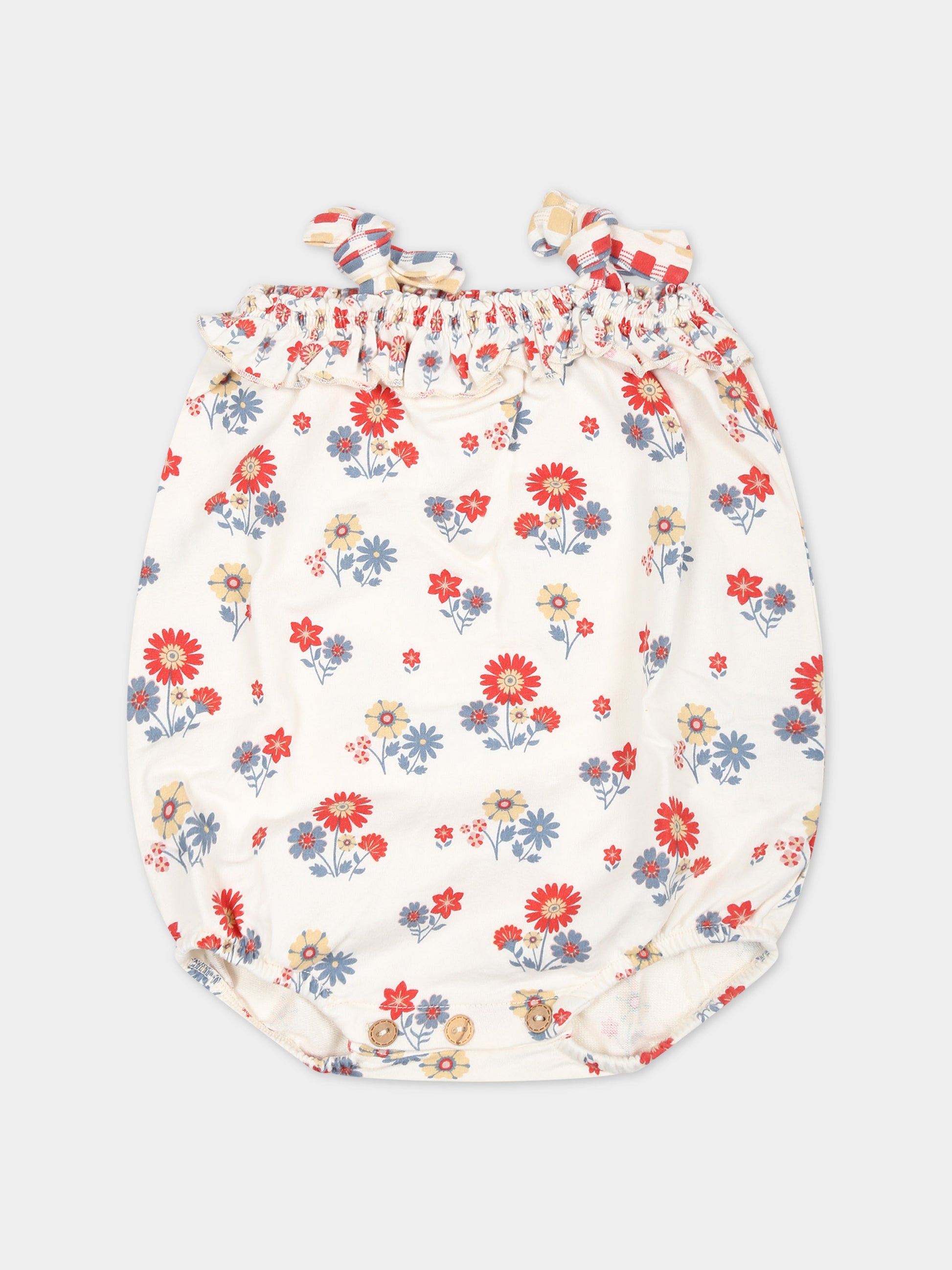 Pagliaccetto avorio per neonata con stampa fiori,Coco Au Lait,16COCO S045