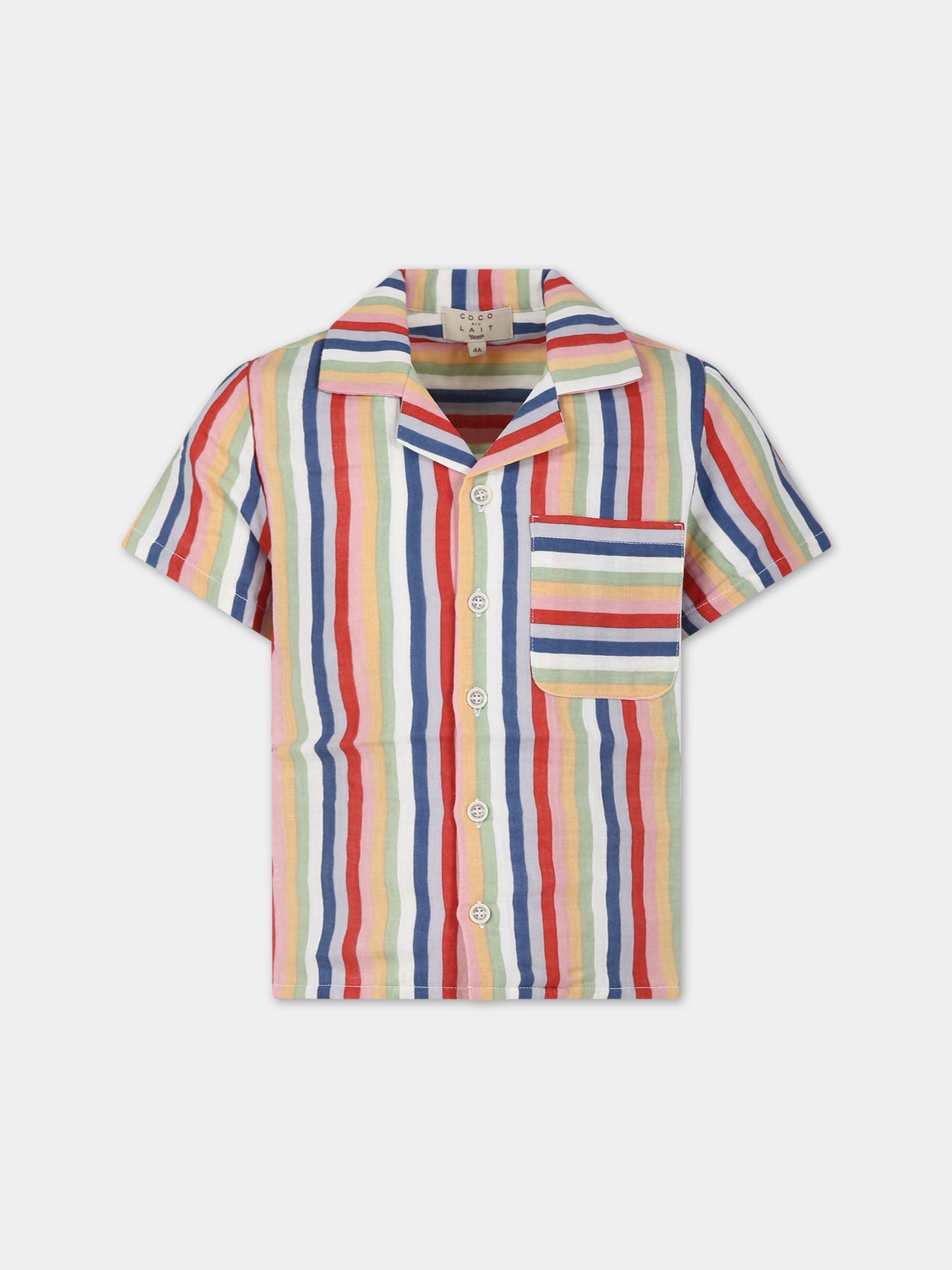 Camicia multicolor per bambini con motivo a righe,Coco Au Lait,16COCO S057