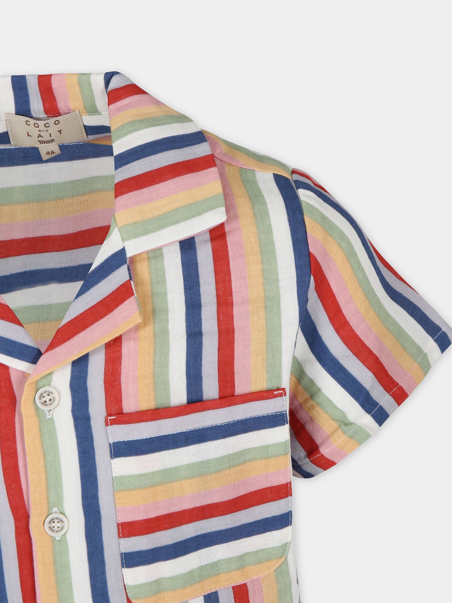 Camicia multicolor per bambini con motivo a righe,Coco Au Lait,16COCO S057
