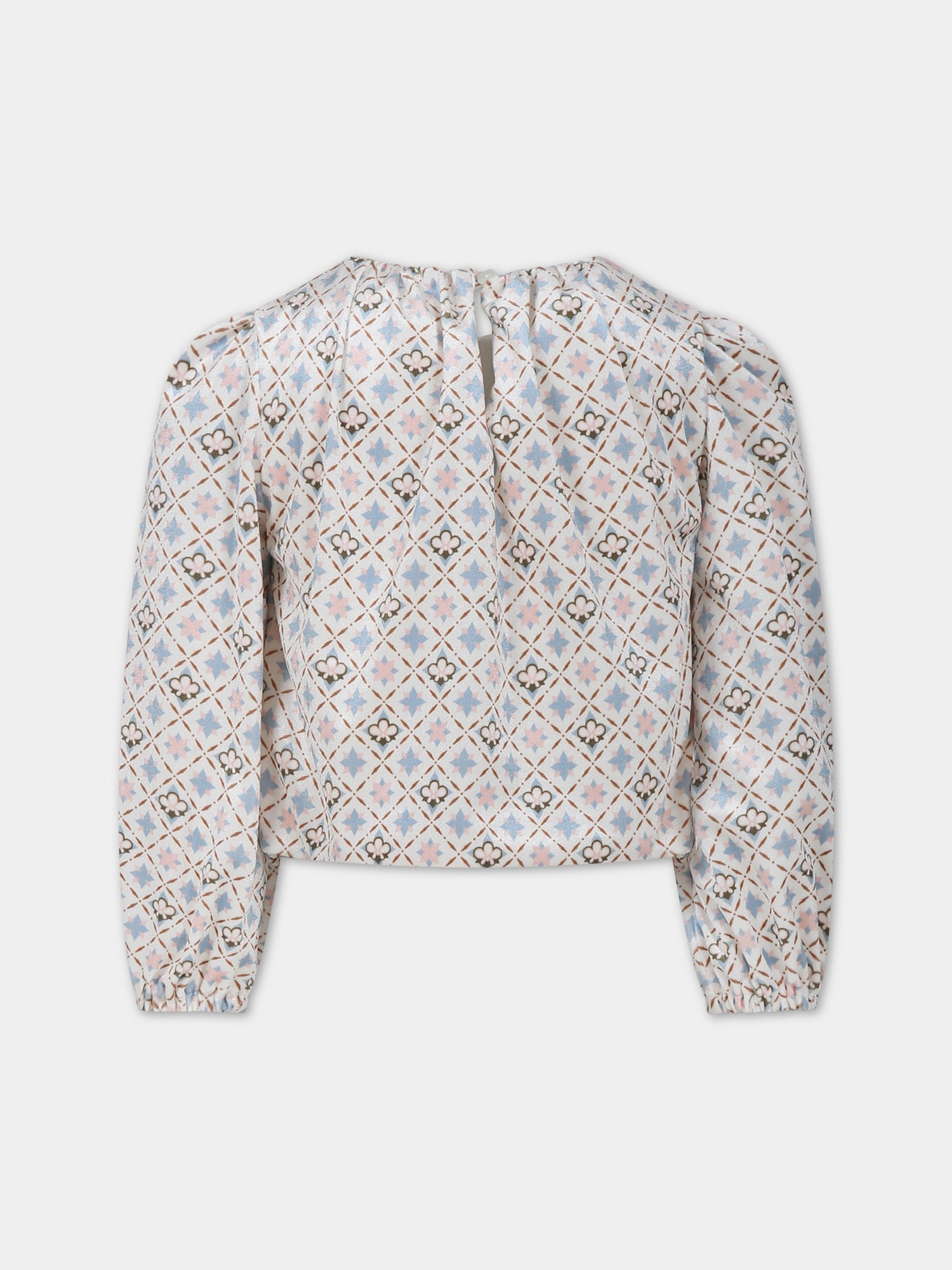 T-shirt bianca per bambina stampa floreale,Simonetta,ST5B10 V0107 101CE