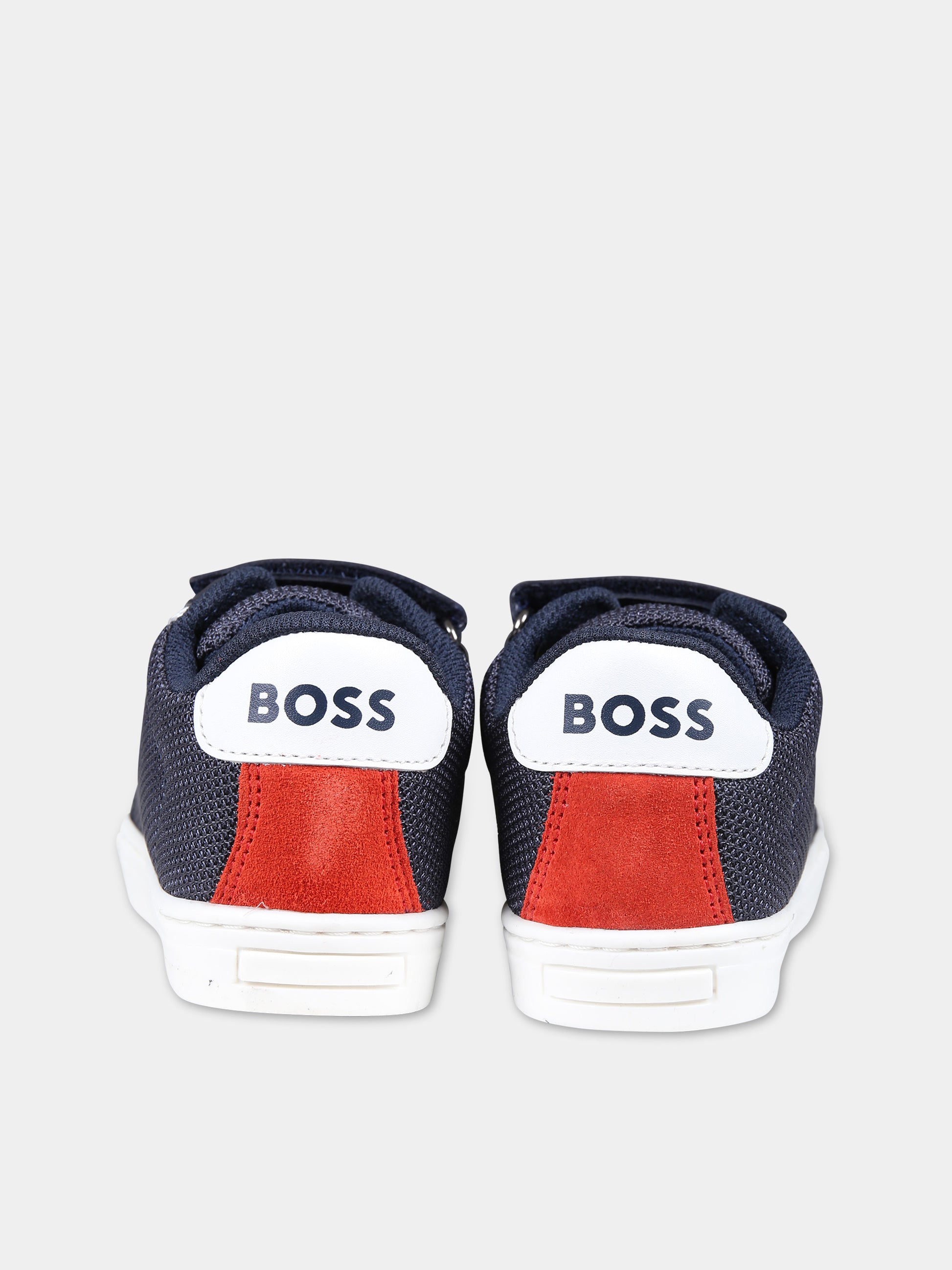 Sneakers basse blu per bambino,Boss,J50874 849