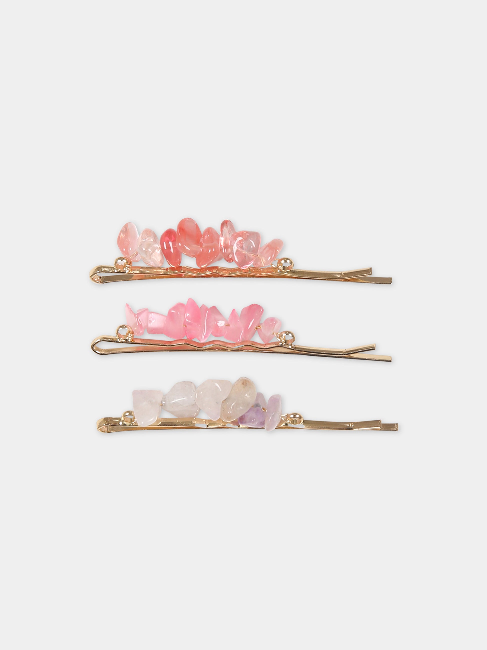 Fermagli rosa per bambina con pietre,Illy Trilly,STONES PINK