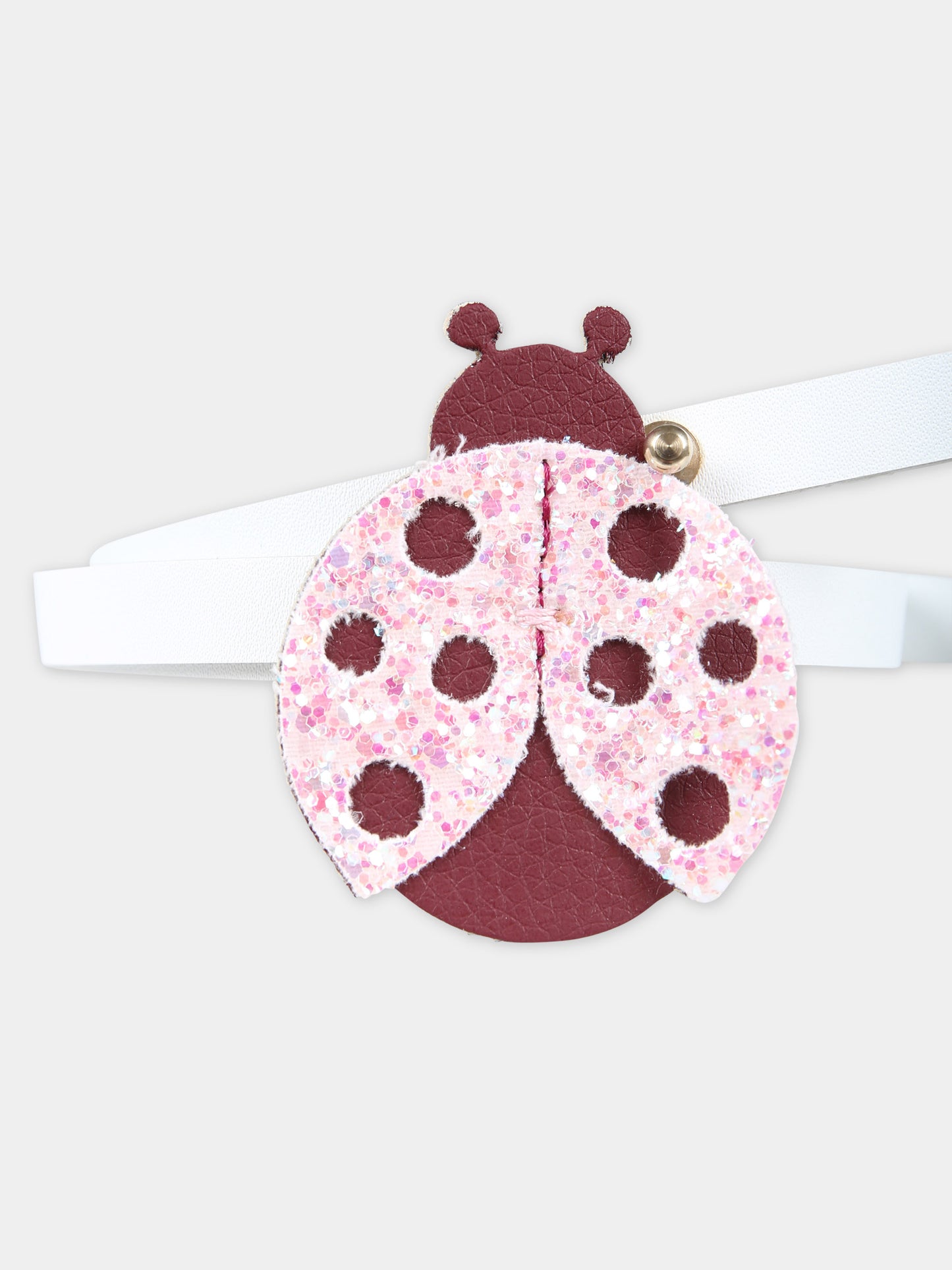 Cintura rosa per bambina con coccinella,Illy Trilly,FLOWER LADYBUG BELT